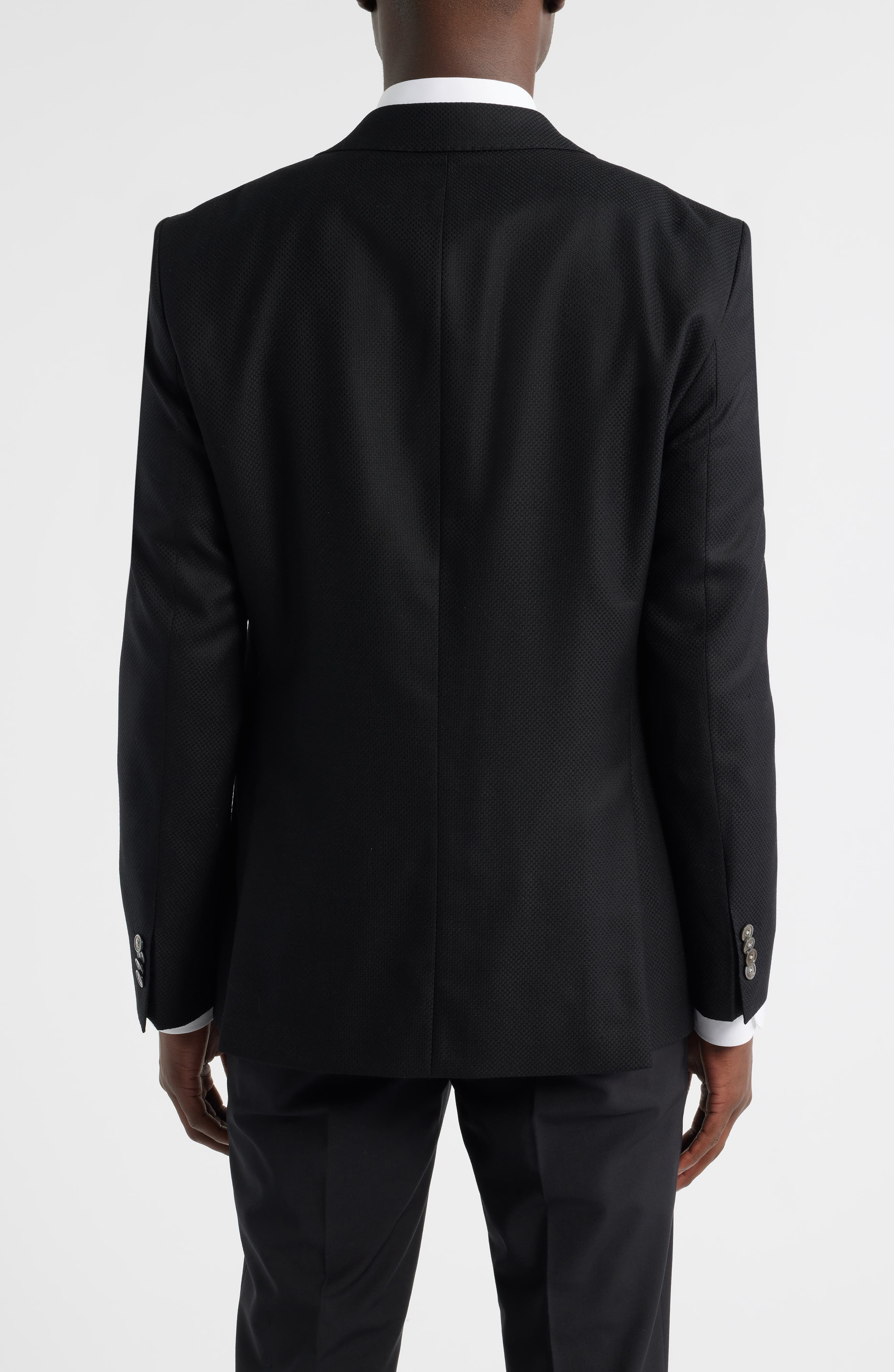 BOSS Hutson Slim Fit Textured Black Wool Sport Coat at Nordstrom - 2