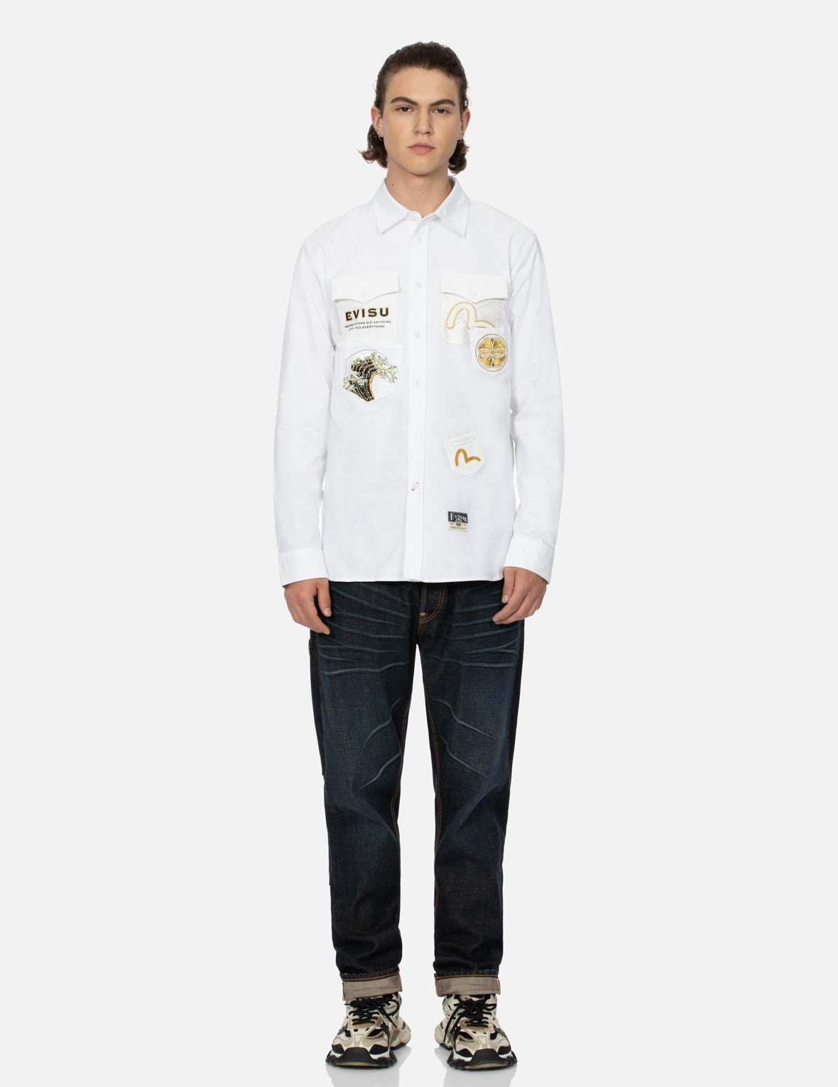MULTI-POCKET AND LOGO PATCH EMBROIDERED RELAX FIT SHIRT - 5