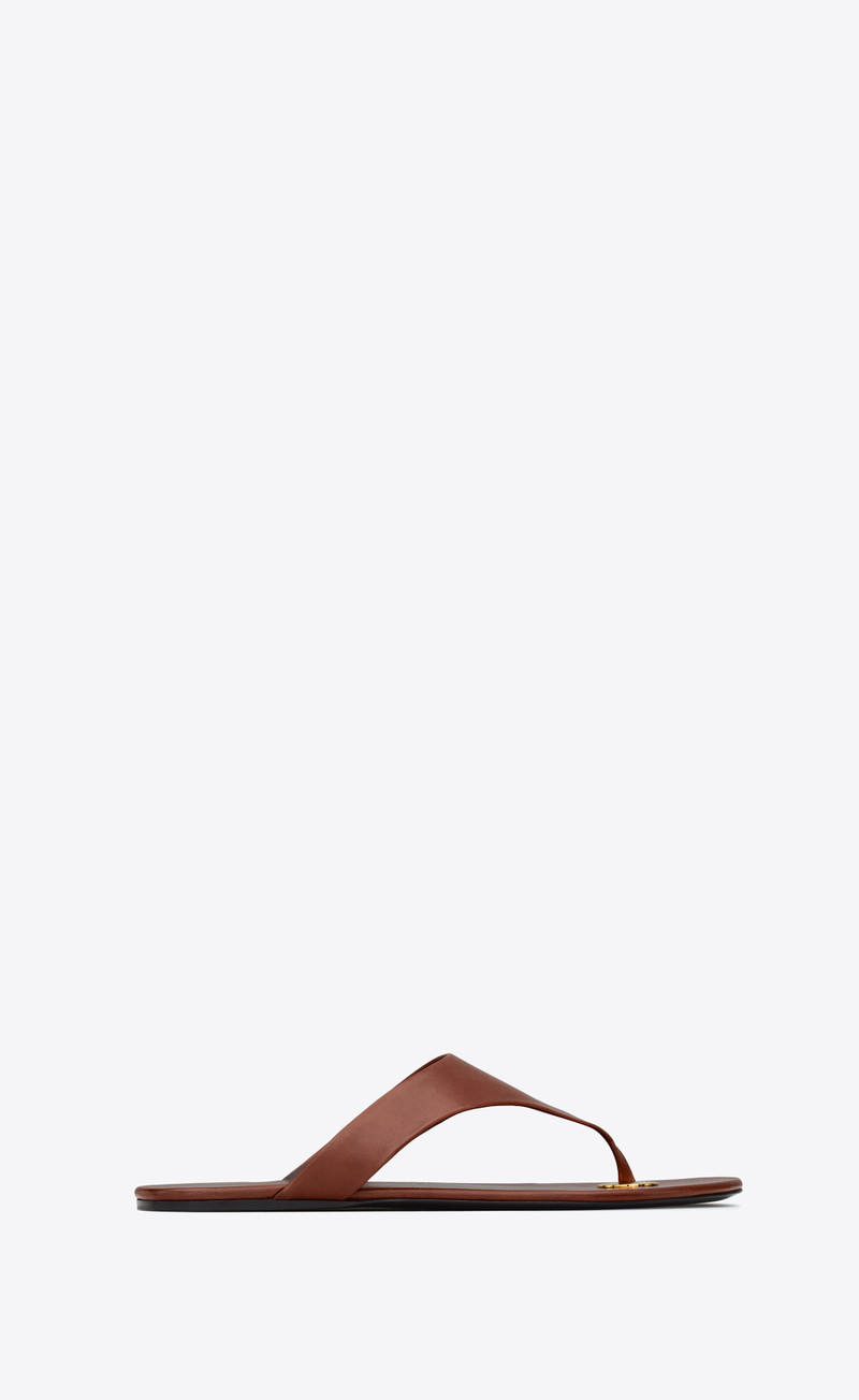 SAINT LAURENT kouros slides in smooth leather outlook