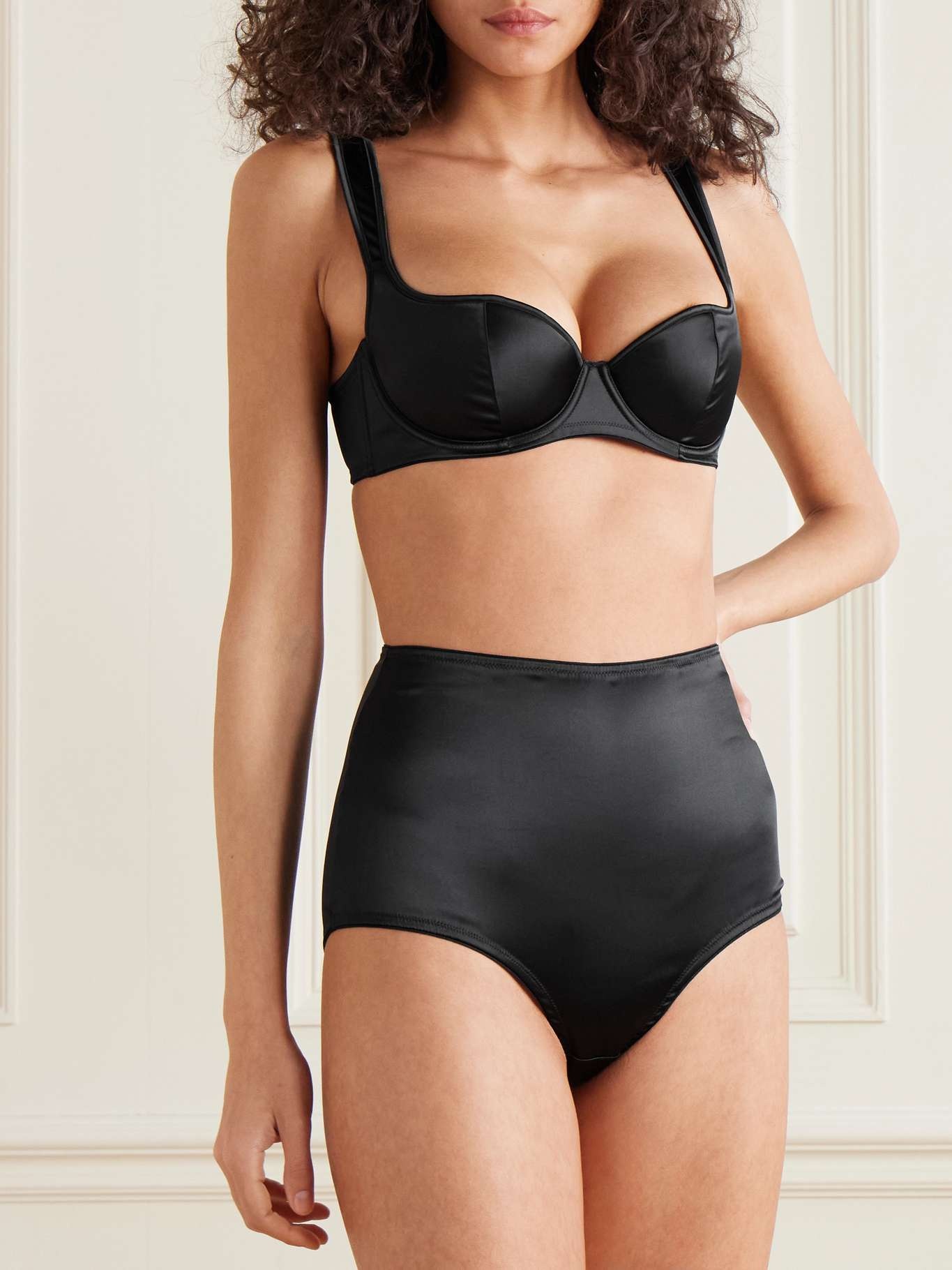 Nikita satin underwired balconette bra Black - 2