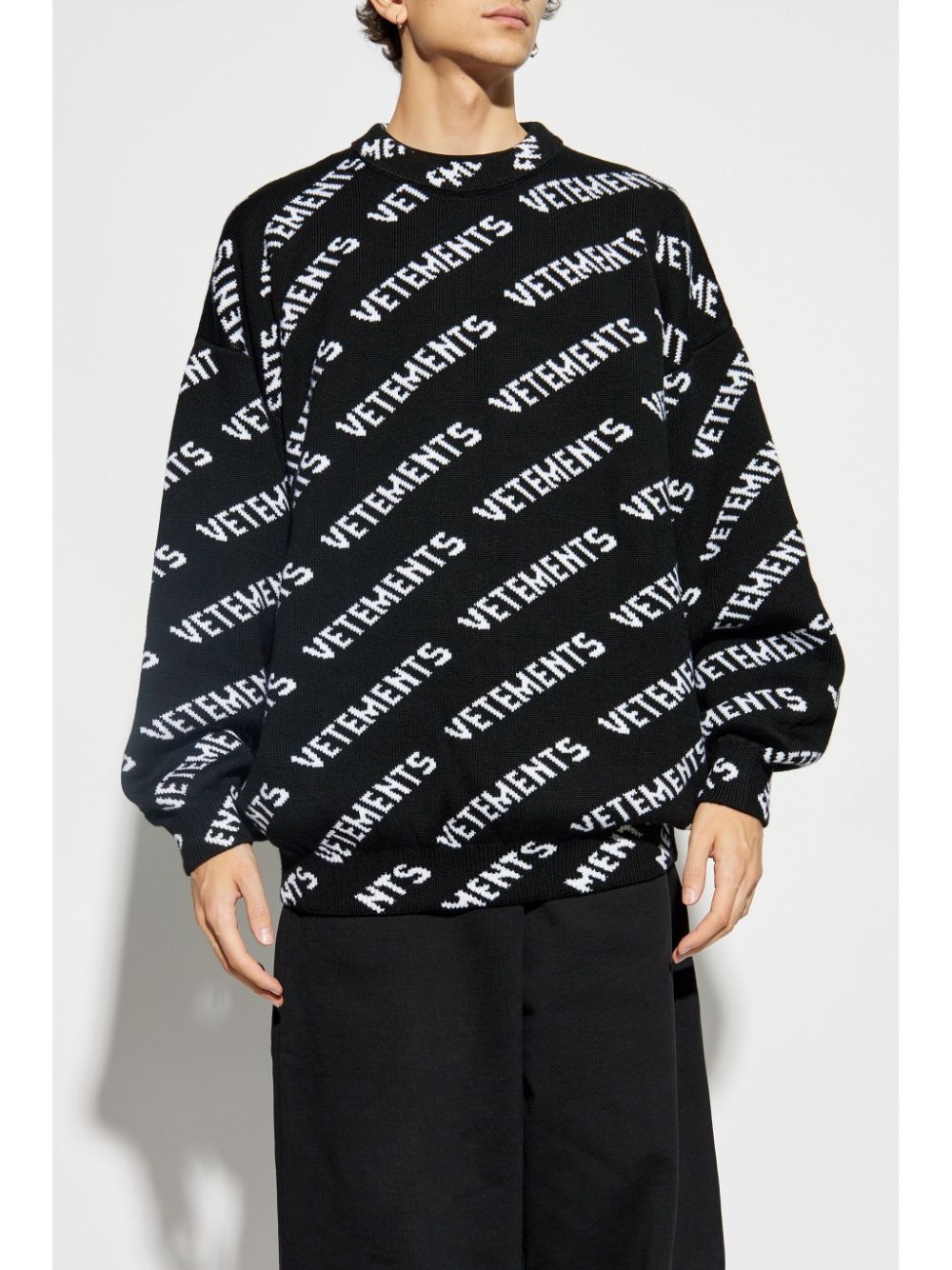 logo-intarsia sweater - 3