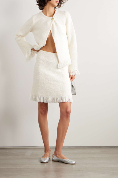 Chloé Frayed wool-blend bouclé mini skirt outlook