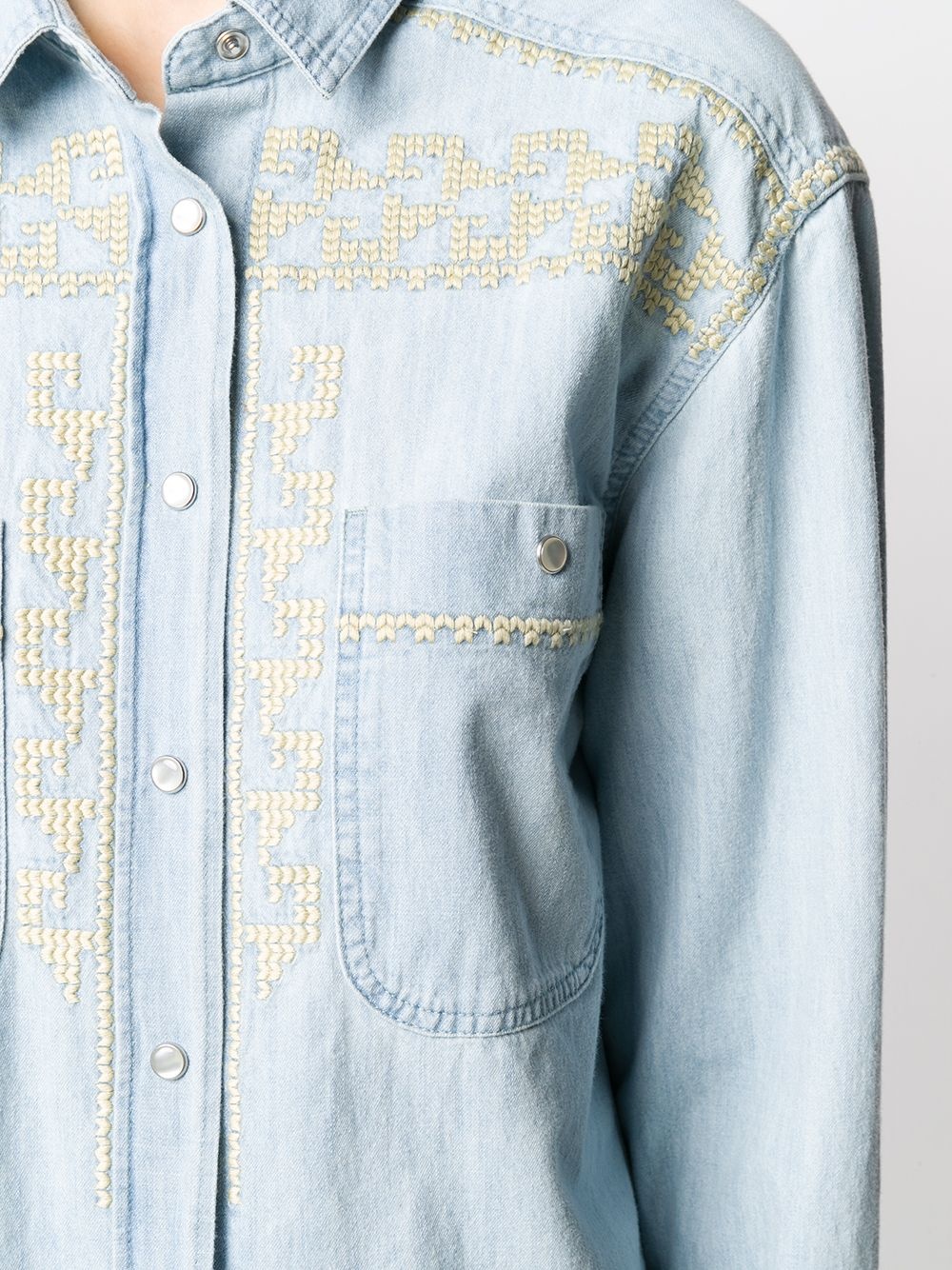 Galise embroidered denim shirt - 5