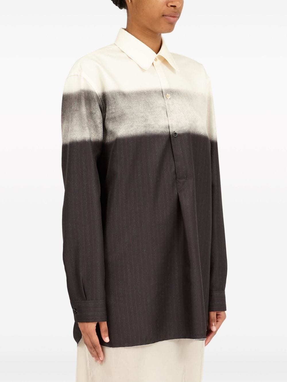 Trompe l'oeil pinstripe-print shirt - 3