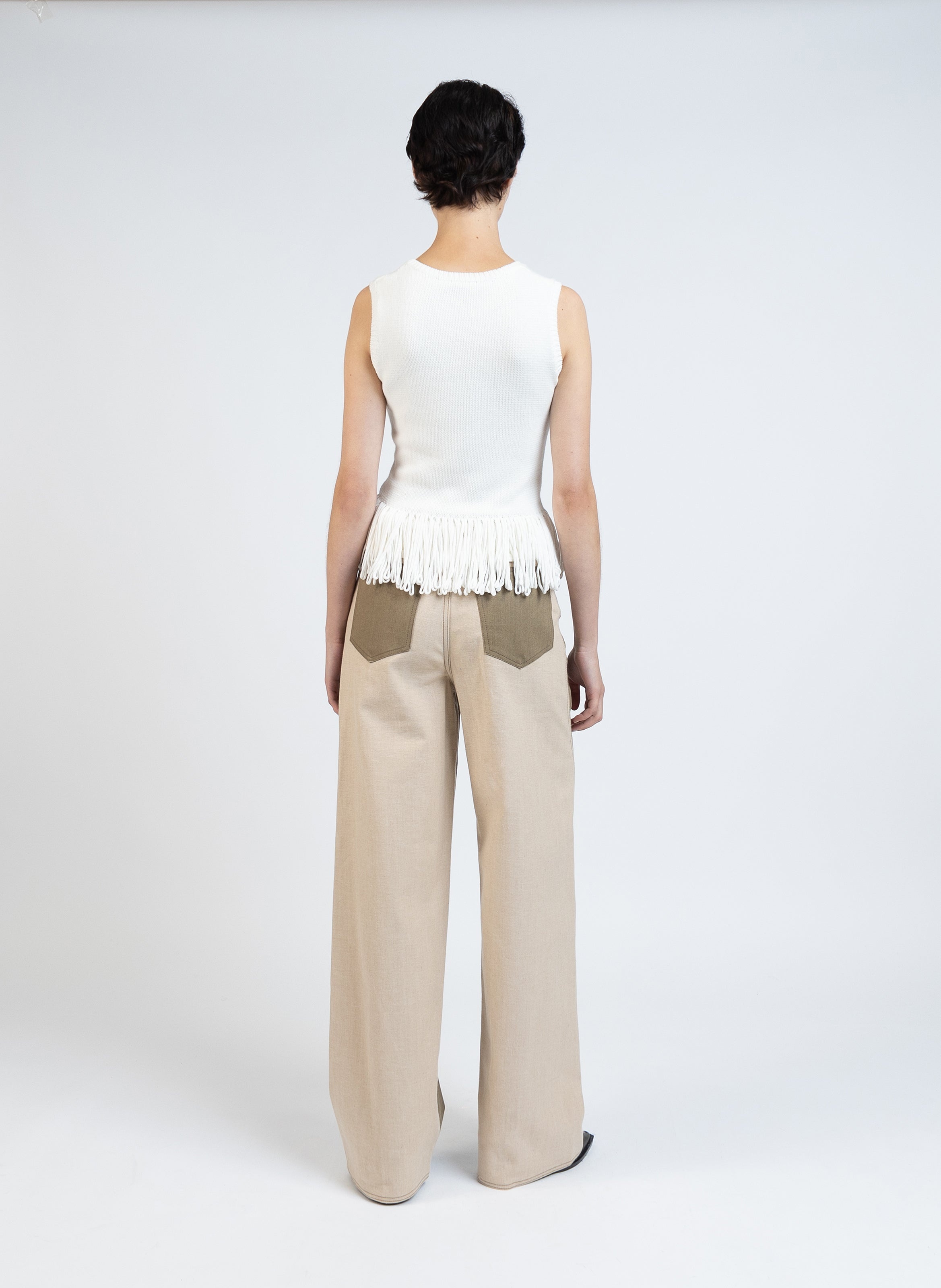 Knit top With Fringe/Off White - 5