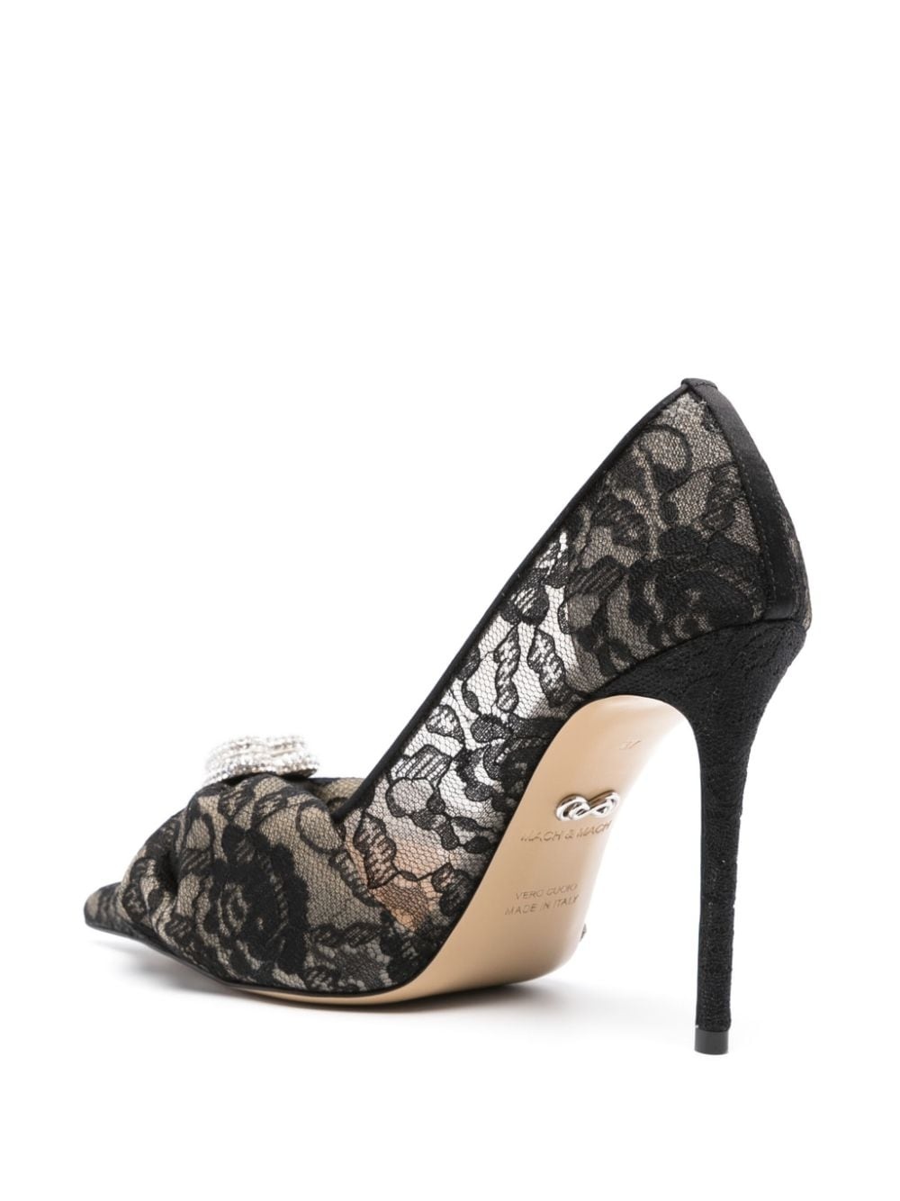 Double Bow 95mm lace pumps - 3