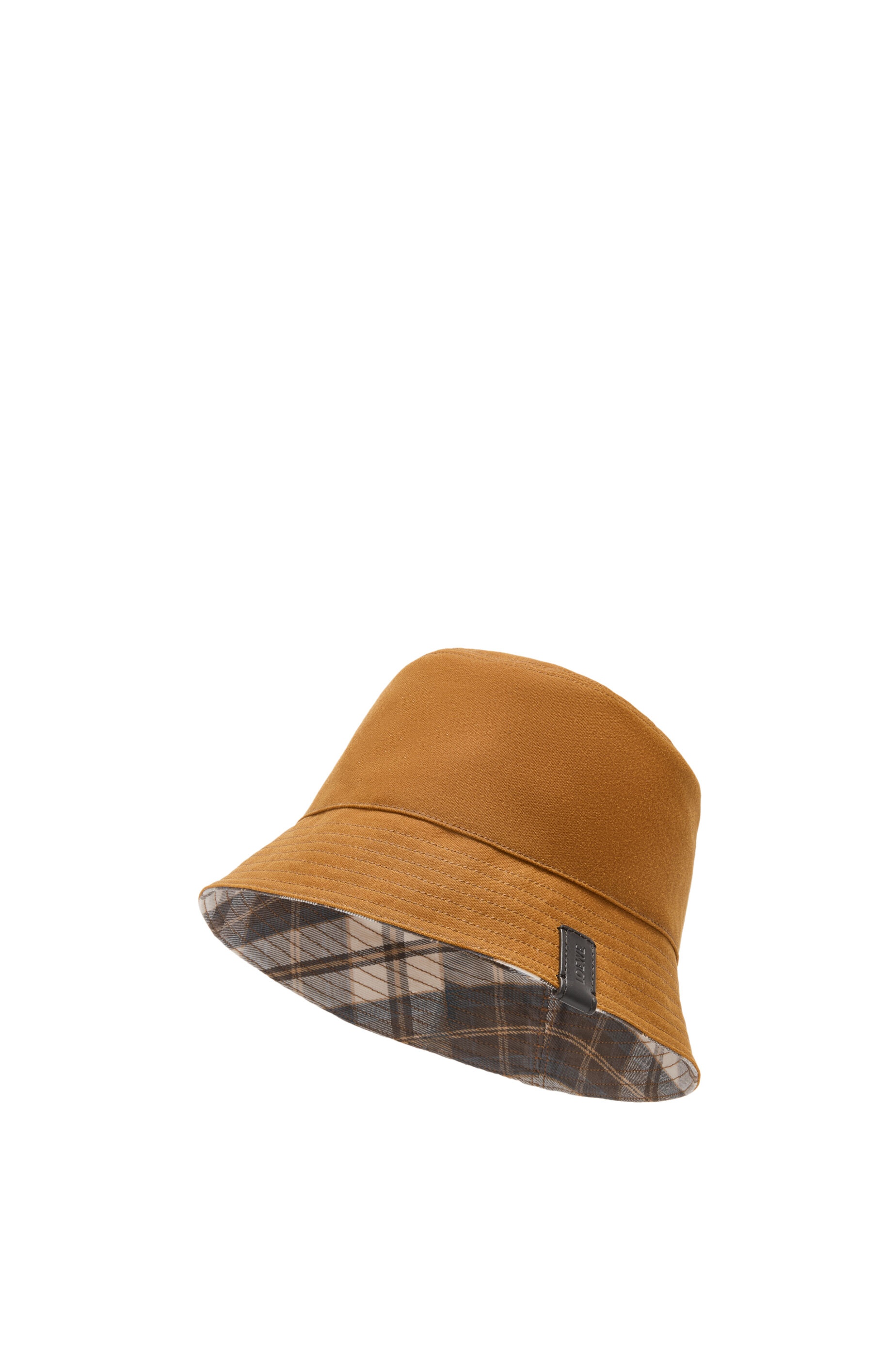 Reversible bucket hat in waxed canvas and tartan - 2