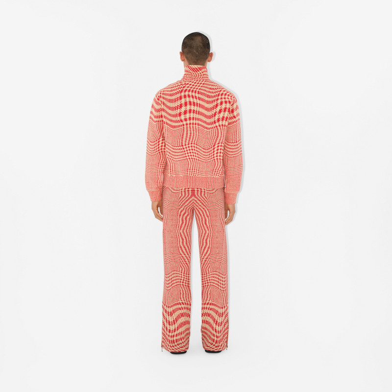 Warped Houndstooth Nylon Blend Track Pants 4