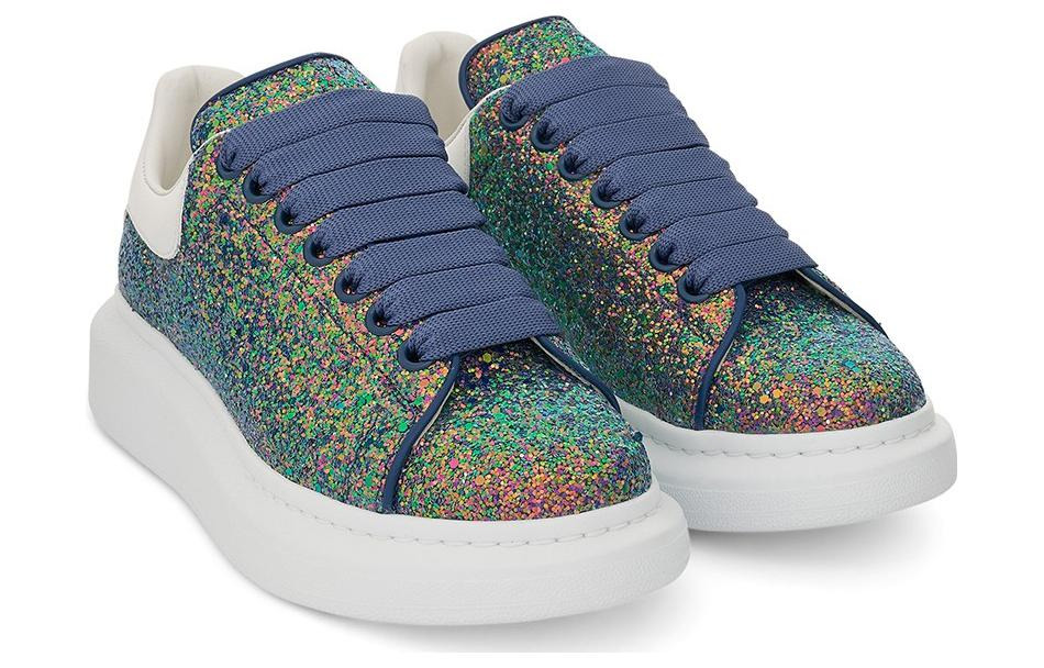 (WMNS) Alexander McQueen Oversized Sneaker Glitter 'Petrol Blue' 558944W4MC23138 - 3
