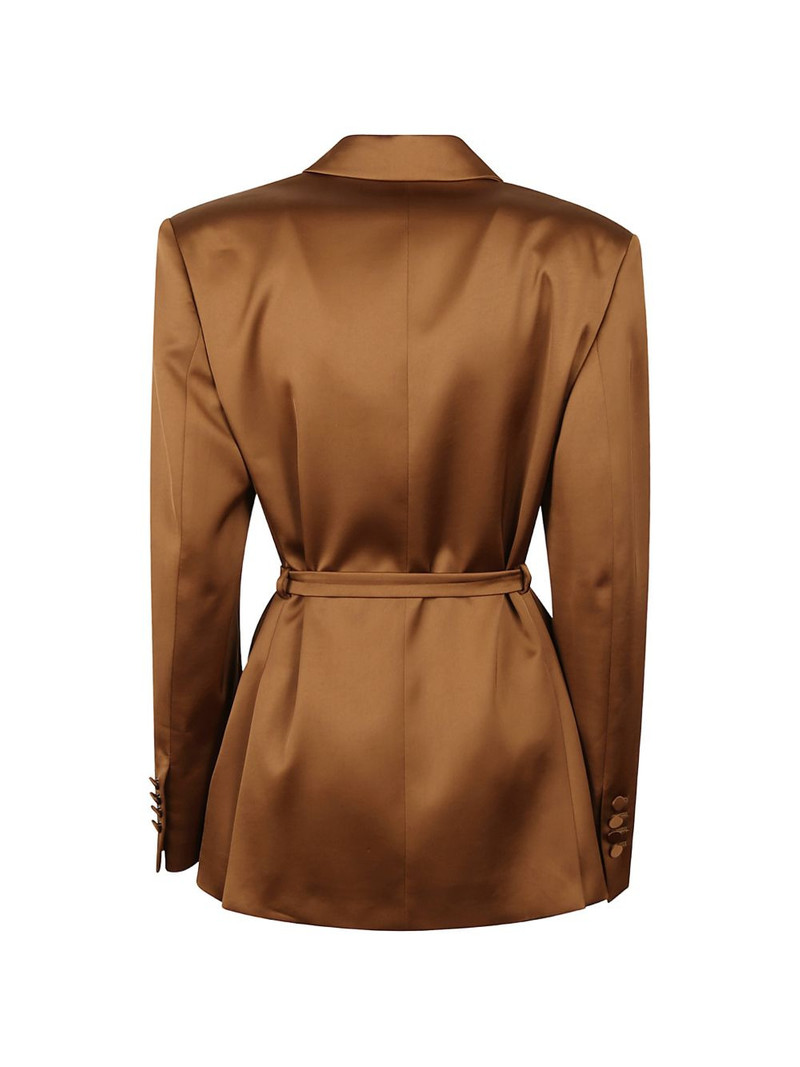 THE ANDAMANE belted satin-finish jacket outlook