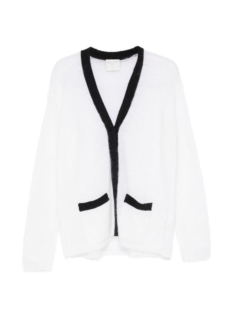 contrasting-trim cardigan 1