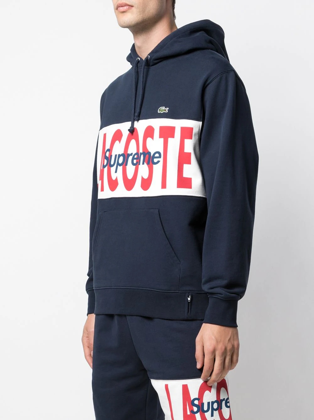 x Lacoste logo panel hoodie - 3