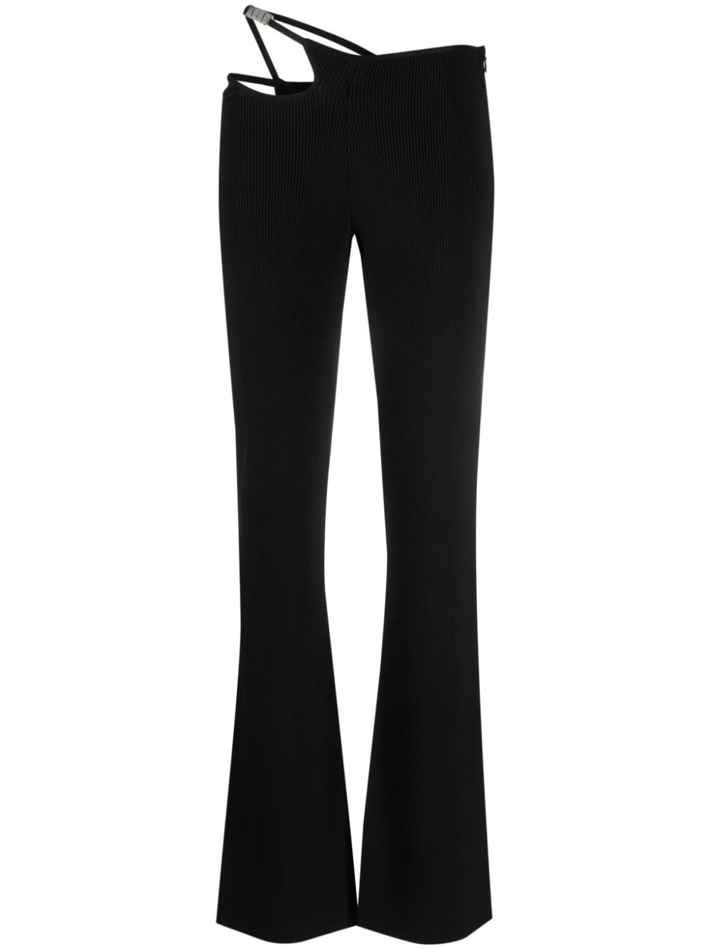 ribbed-knit cut-out trousers - 1