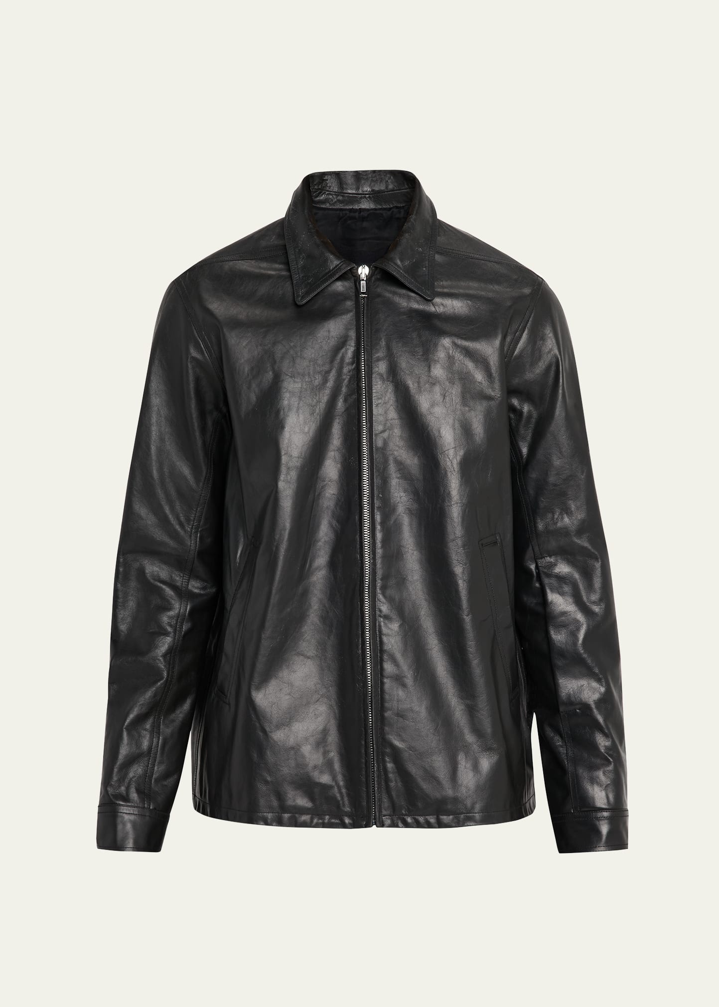 Men's Tamponato Leather Blouson Jacket - 1