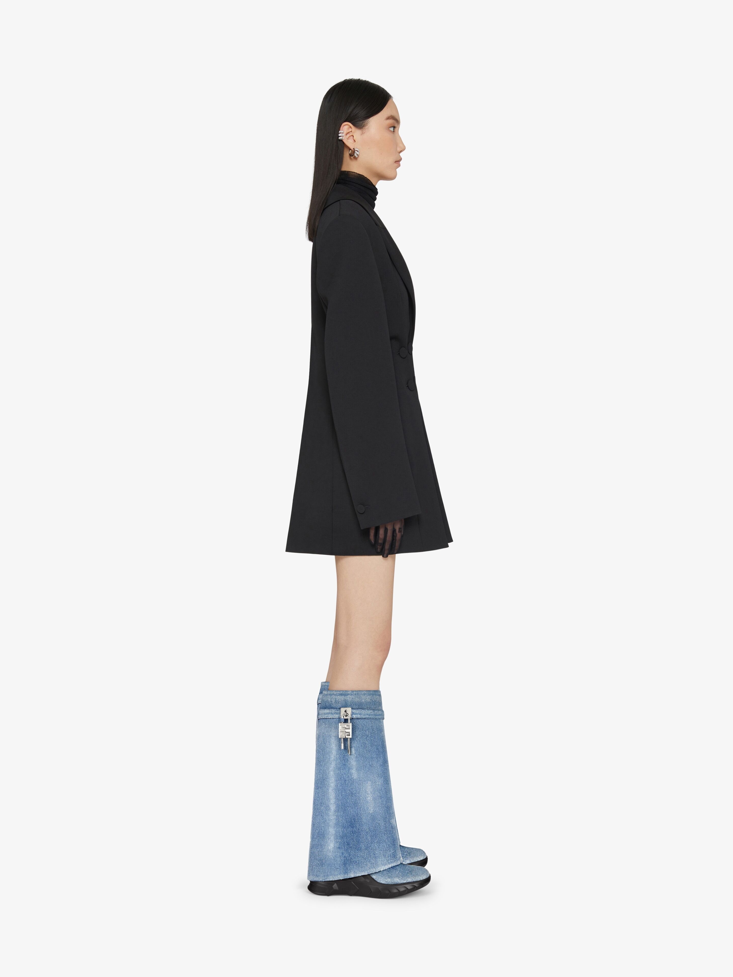 SHARK LOCK BIKER BOOTS IN DENIM - 2