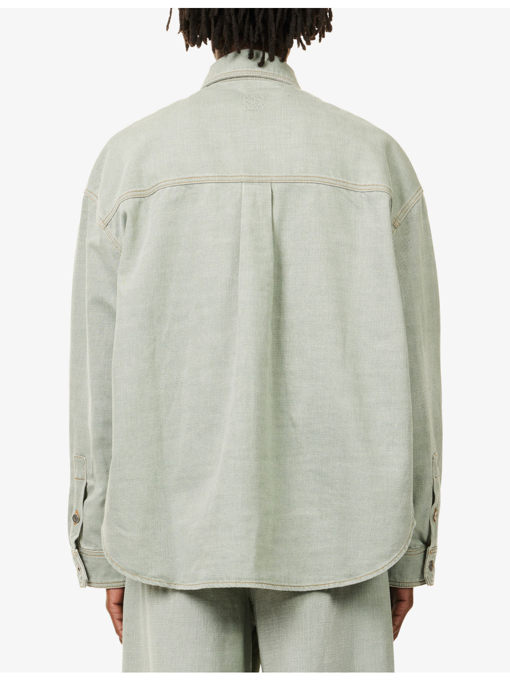 Curved-Hem Relaxed-Fit Denim Shirt - 4