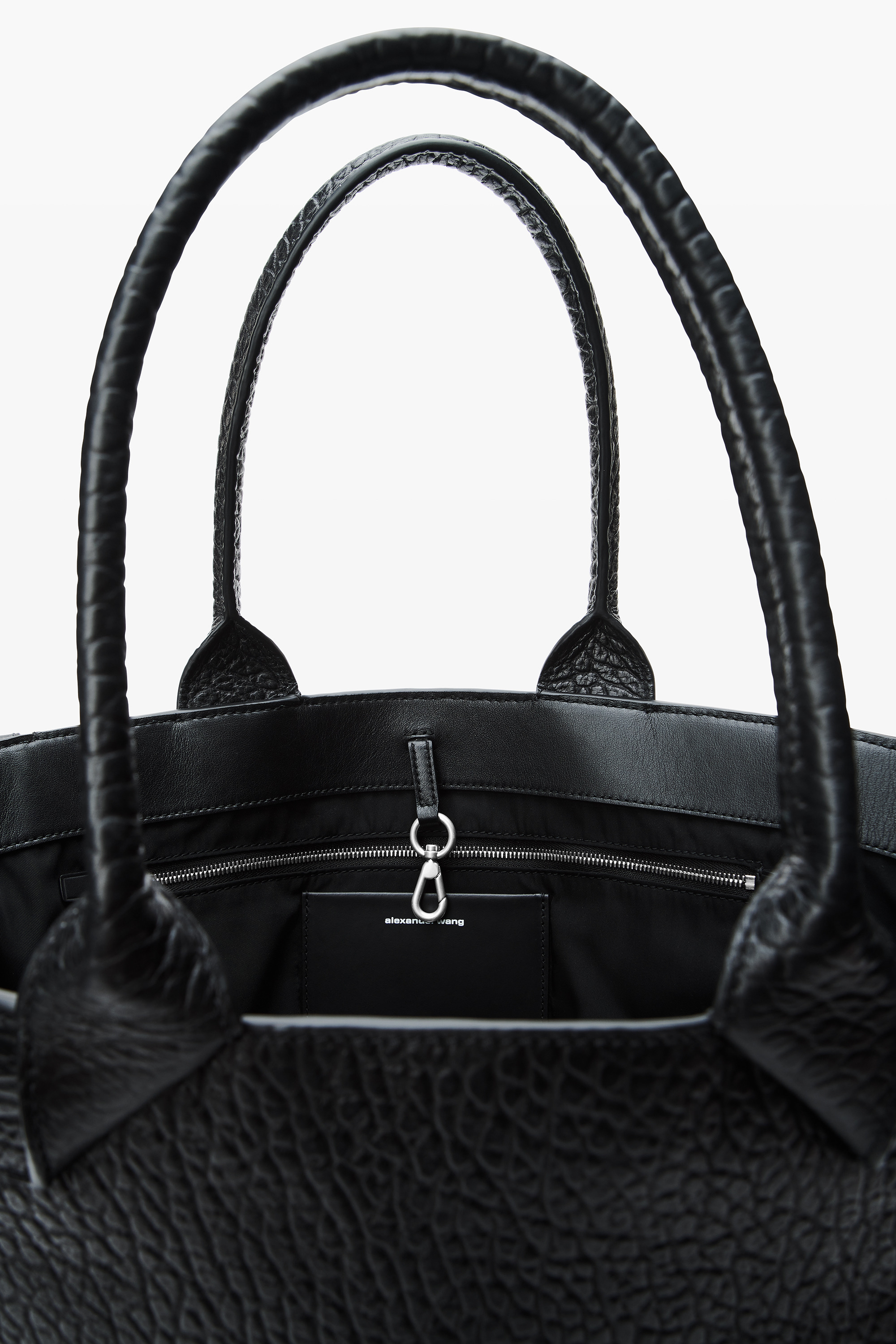 Black Large Leather Rhett Tote - 4