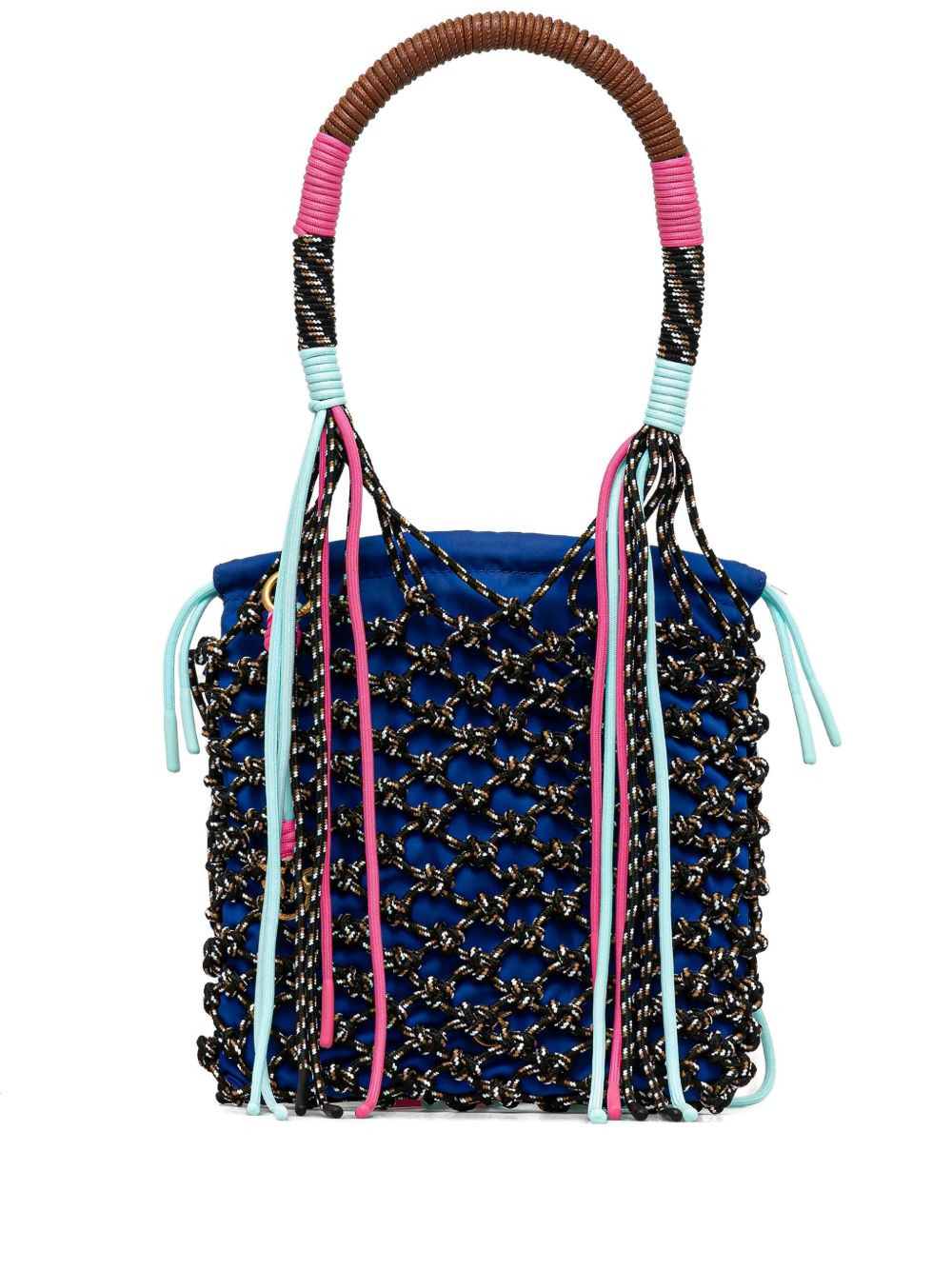 rope-trimmed bucket bag - 1