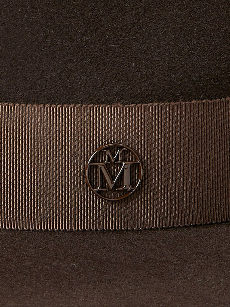 MAISON MICHEL Andre logo plaque-detail wool fedora outlook