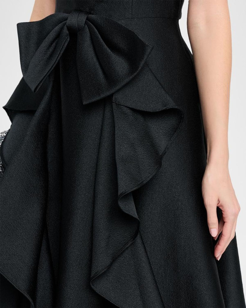 Leo Bow-Front Pebble Mikado Maxi Dress 5