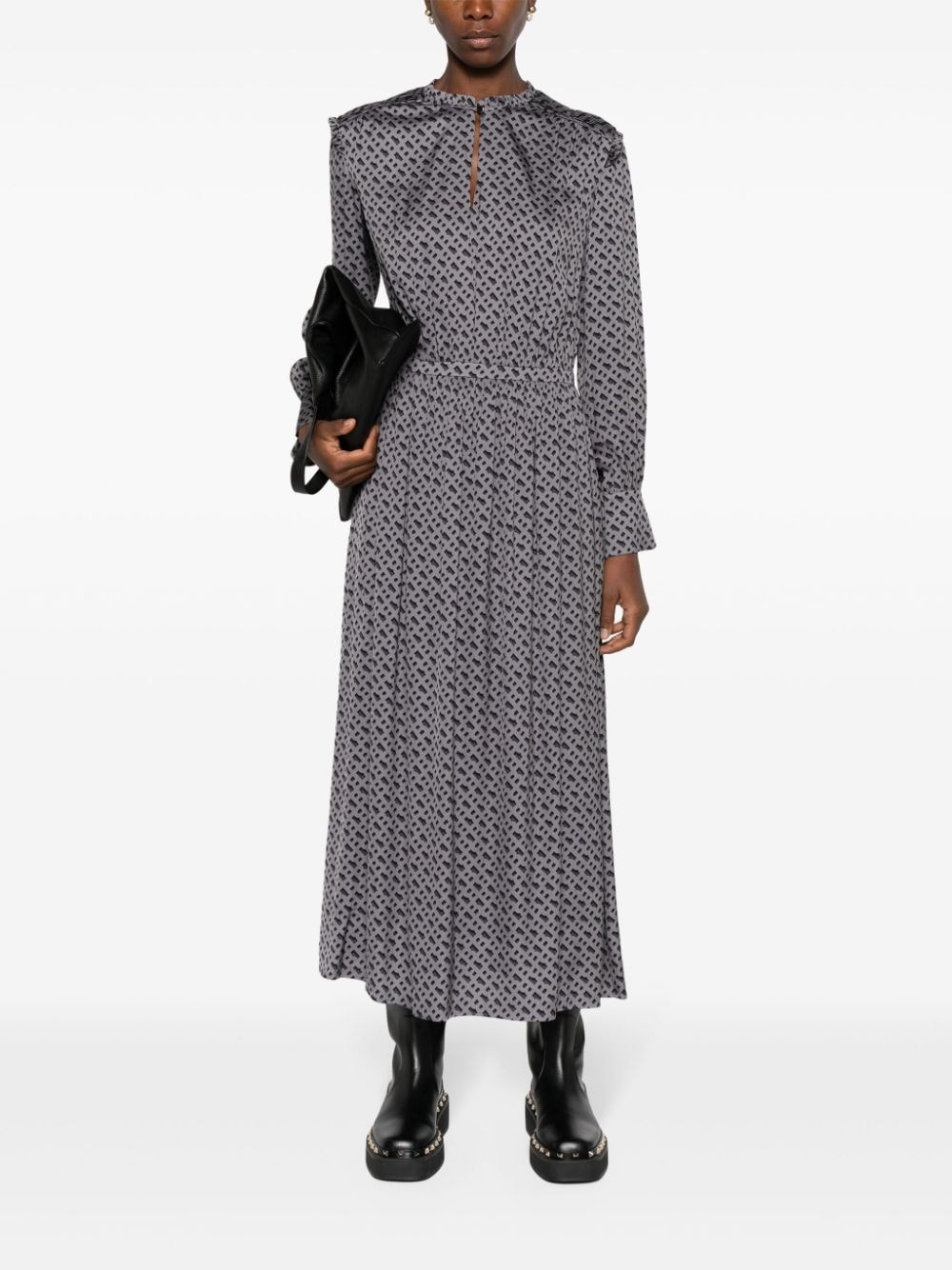 tonal monogram-print midi dress - 2