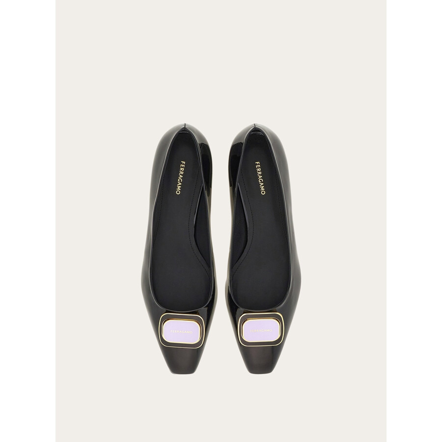 Ferragamo New Vara Plate Patent Leather Pumps - 4