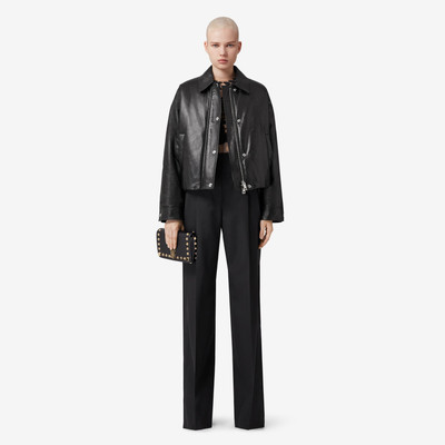 Burberry Embroidered EKD Leather Jacket outlook