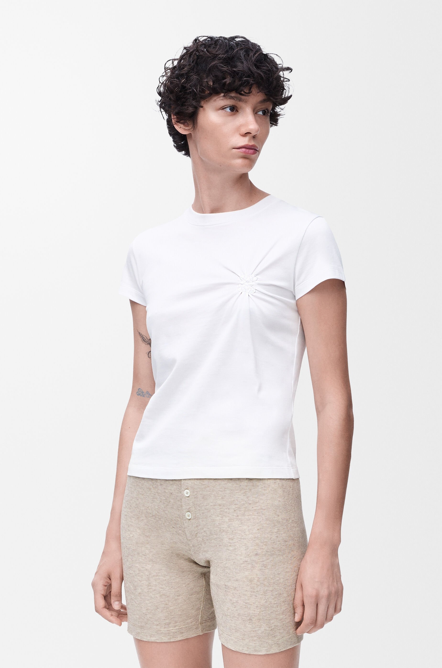 Small fit T-shirt in cotton and viscose - 3