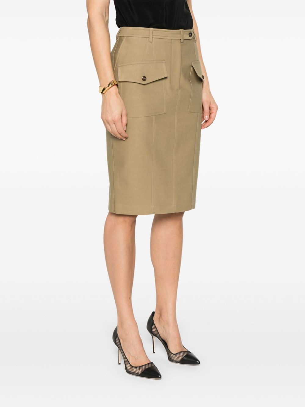 twill midi skirt - 3