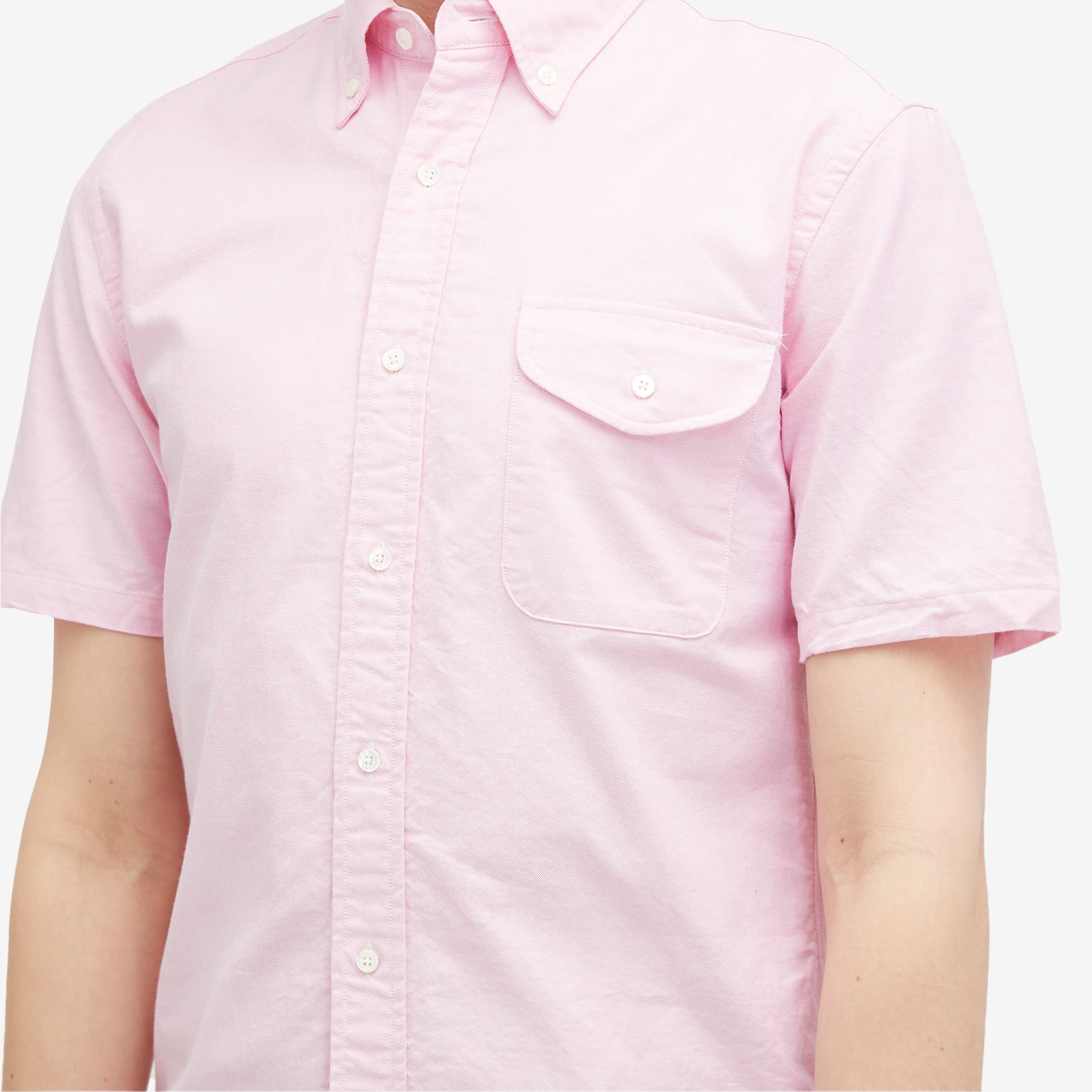 Beams Plus Button Down Short Sleeve Oxford Shirt - 5