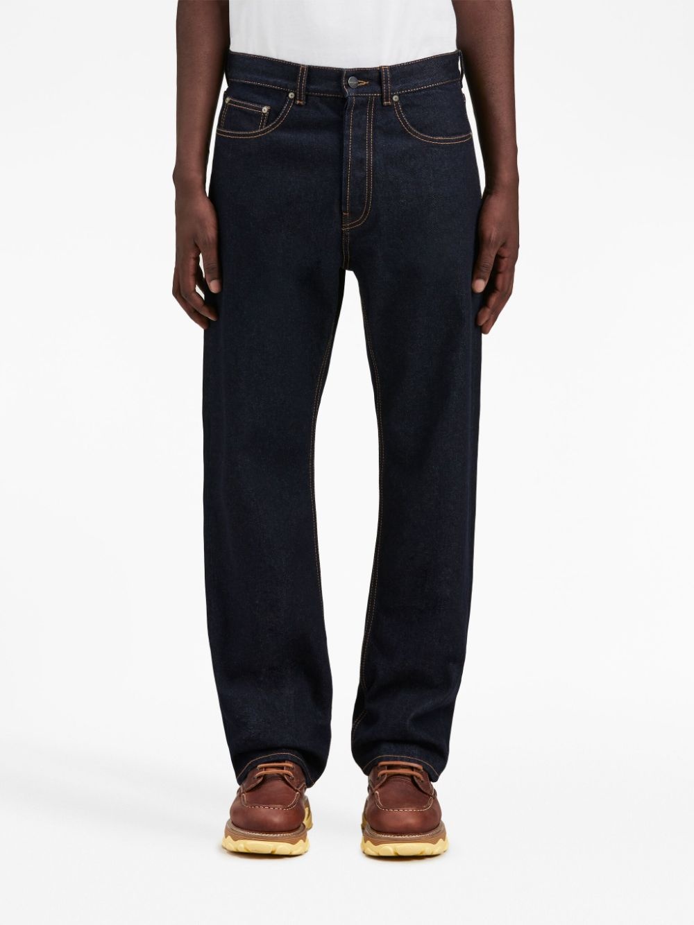 logo-embroidered denim jeans - 3
