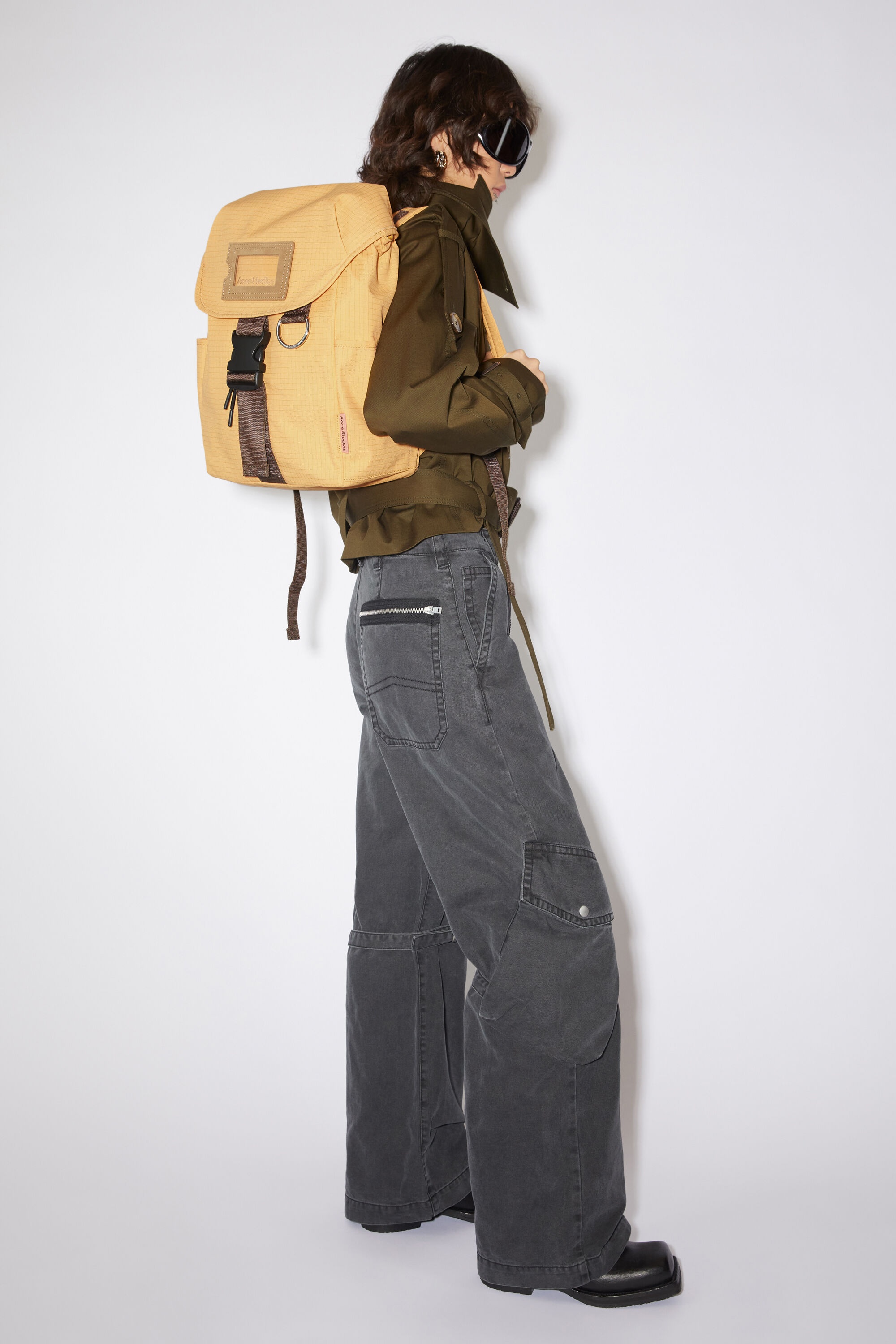 Ripstop nylon backpack - Yellow/brown - 2