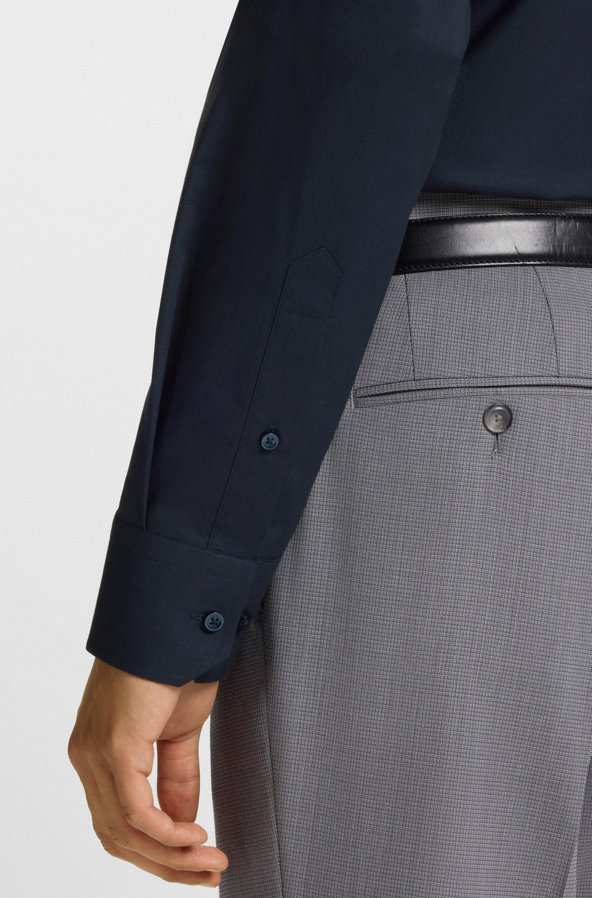 REGULAR-FIT SHIRT IN EASY-IRON STRETCH-COTTON POPLIN - 6
