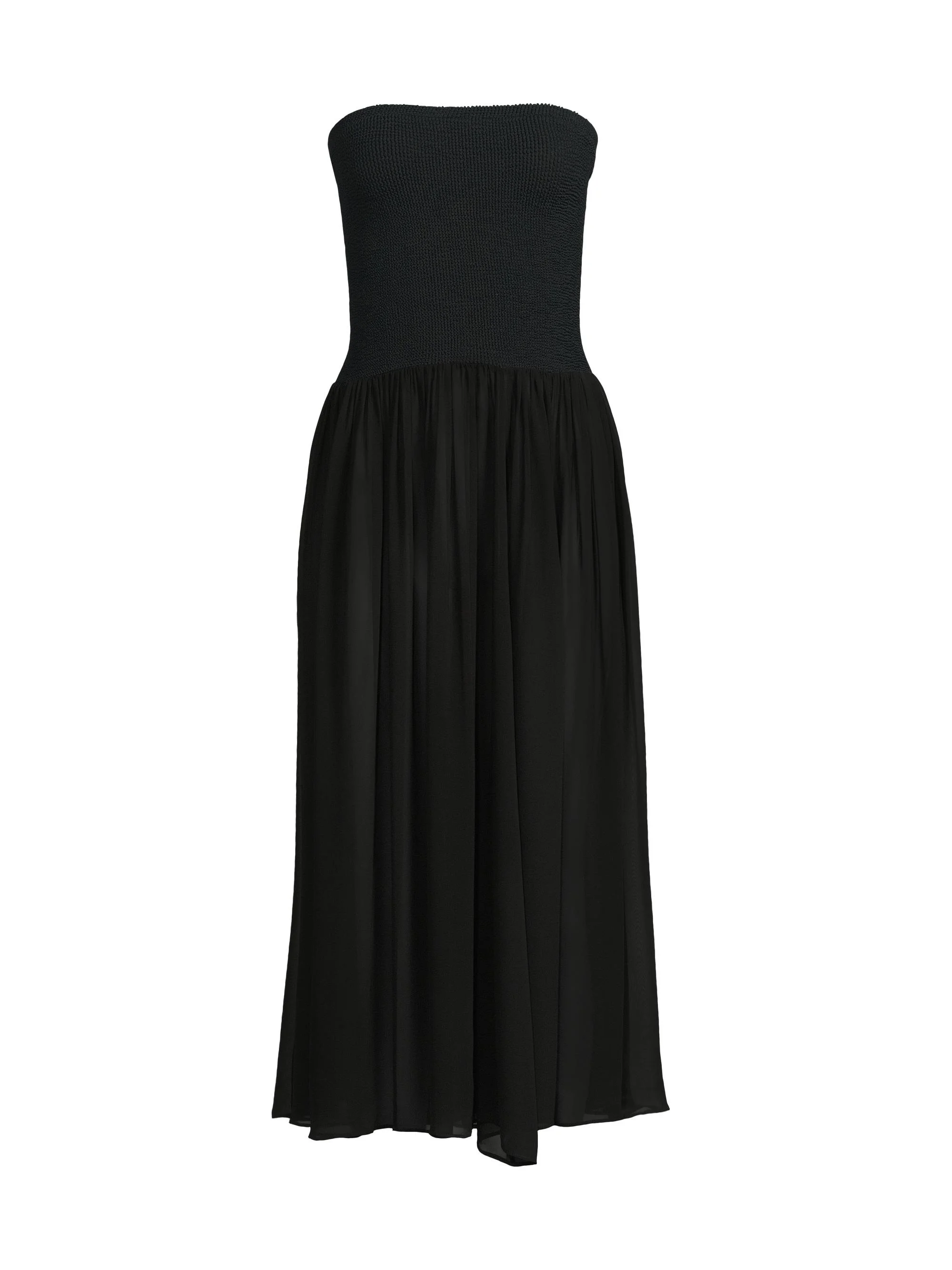 Women's Strapless Hybrid Midi-Dress - Black - 1