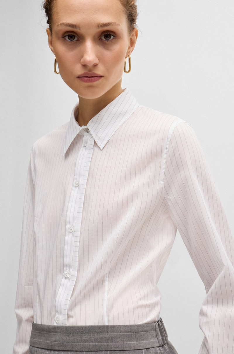 LONG-SLEEVED BLOUSE IN PINSTRIPE COTTON 6