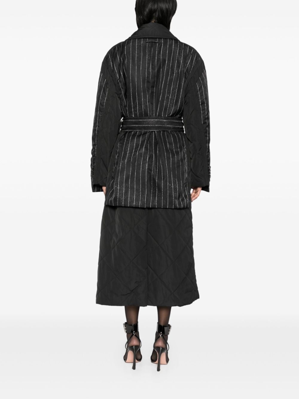 striped padded coat - 4