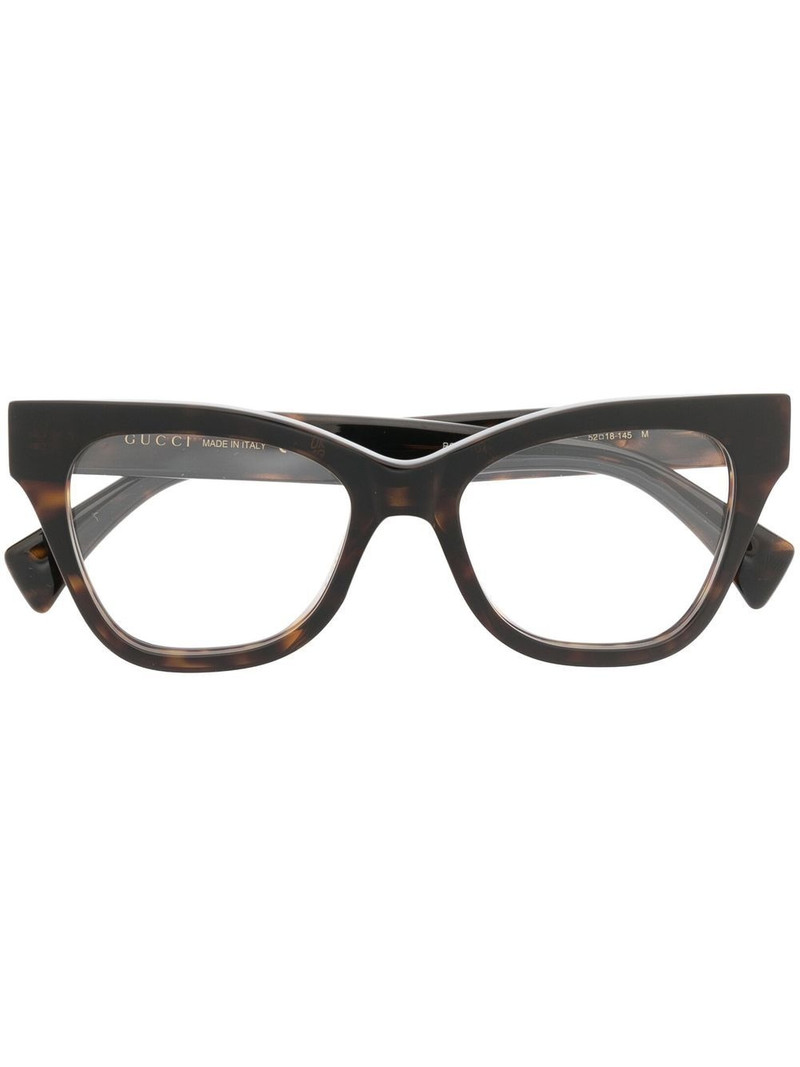 tortoiseshell-effect cat-eye glasses 1