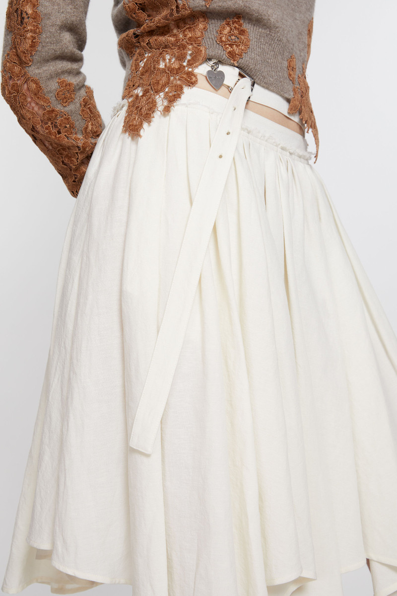 Asymmetric pleated skirt - Warm white 5
