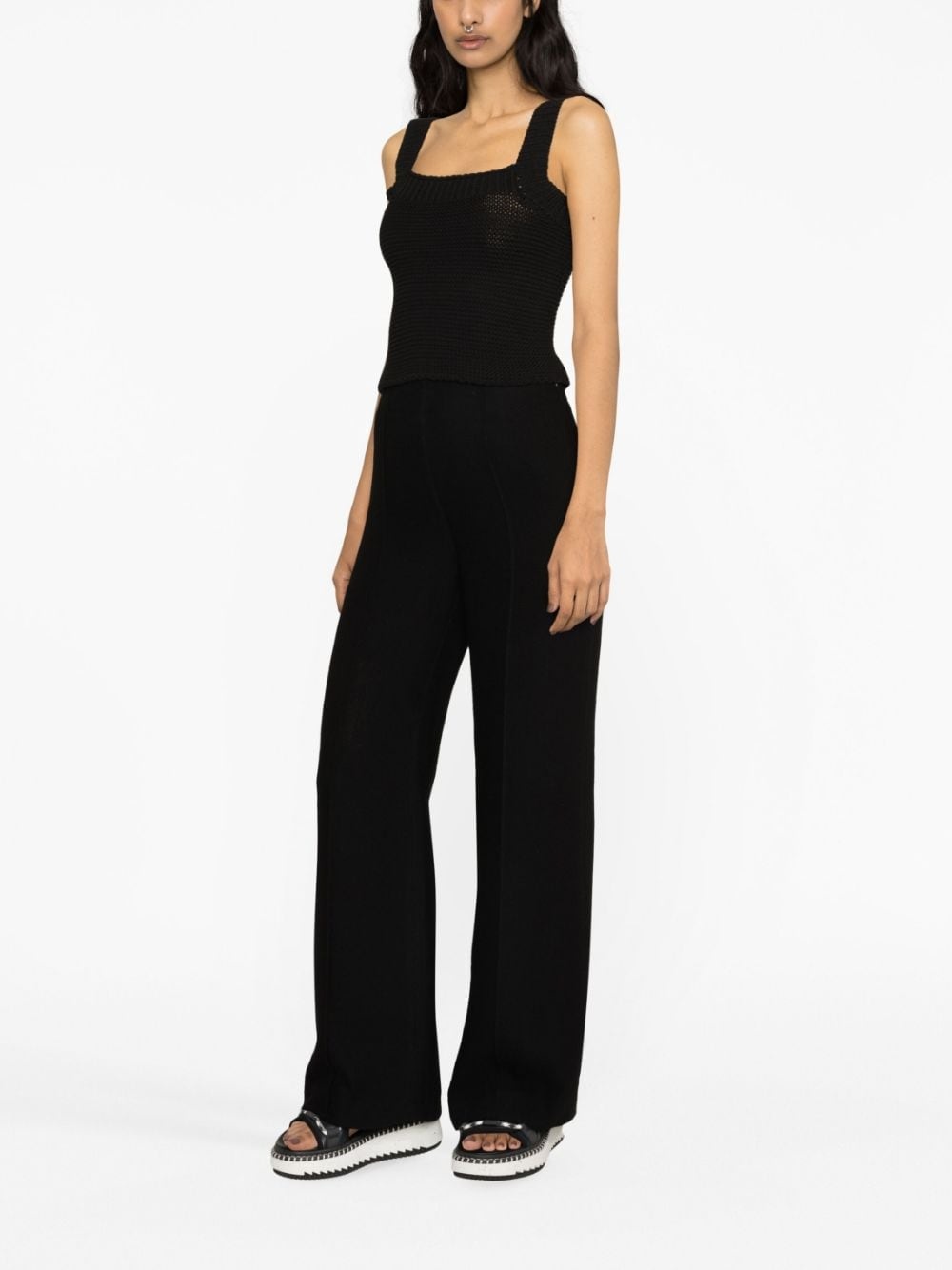 high-waist flared trousers - 4