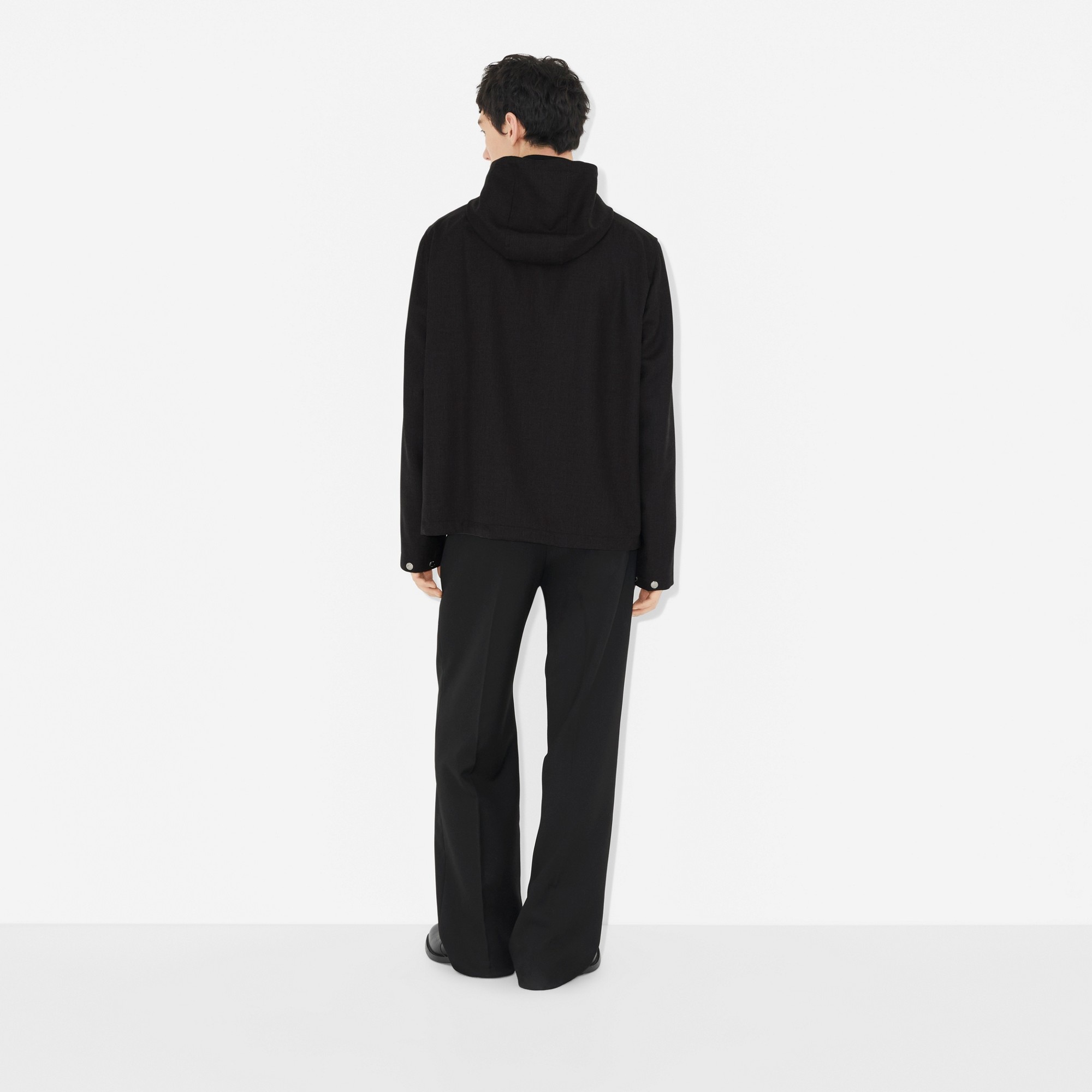 Monogram Motif Wool Hooded Jacket - 4