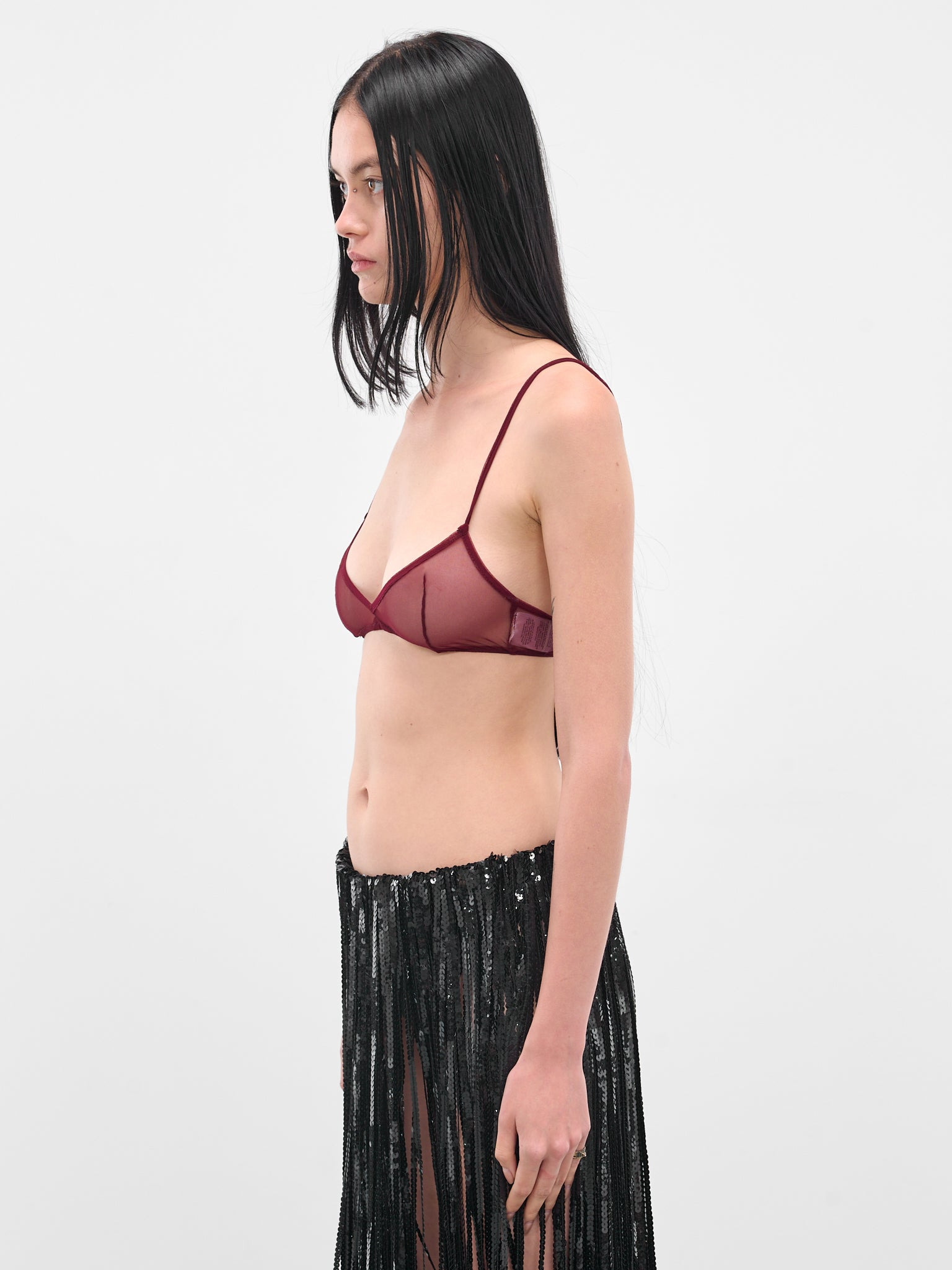 Red Semi-Sheer Mesh Bralette - 2