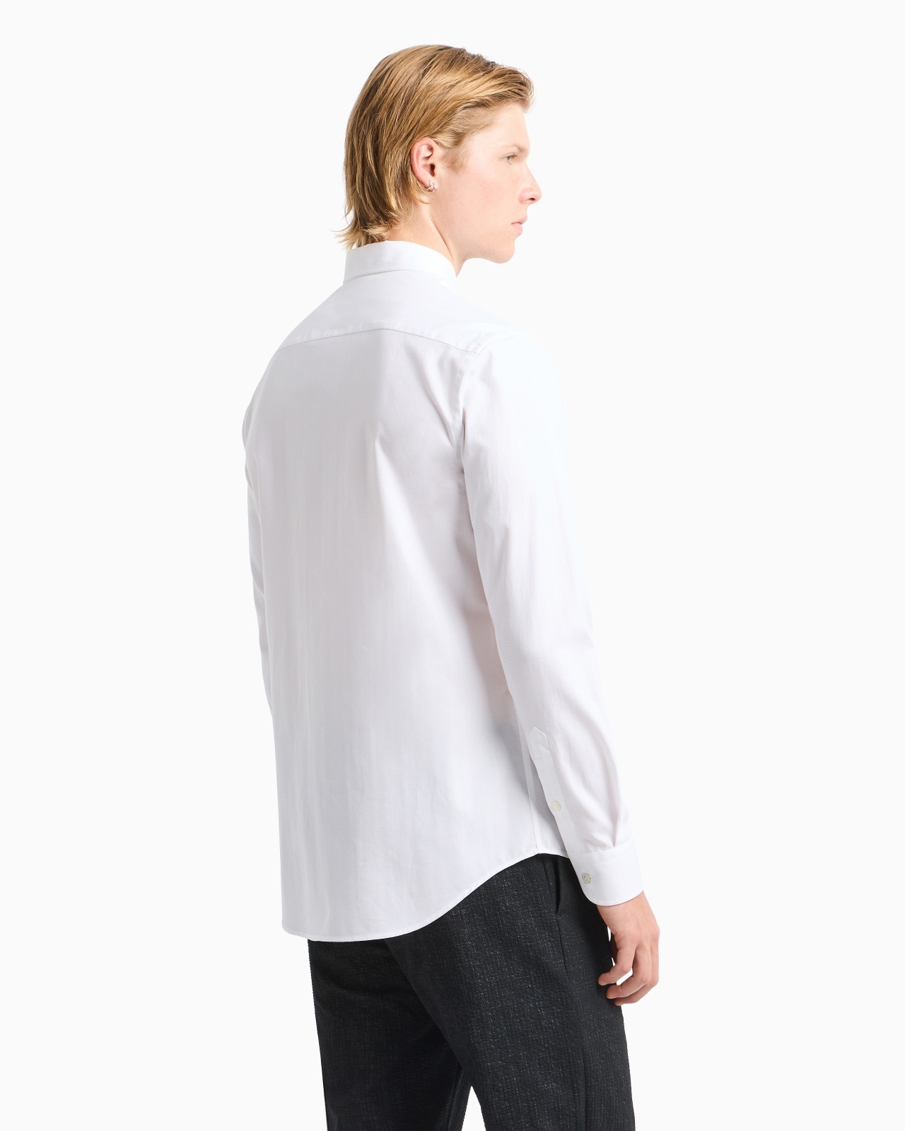 WAVE MOTIF JACQUARD COTTON SHIRT - 3