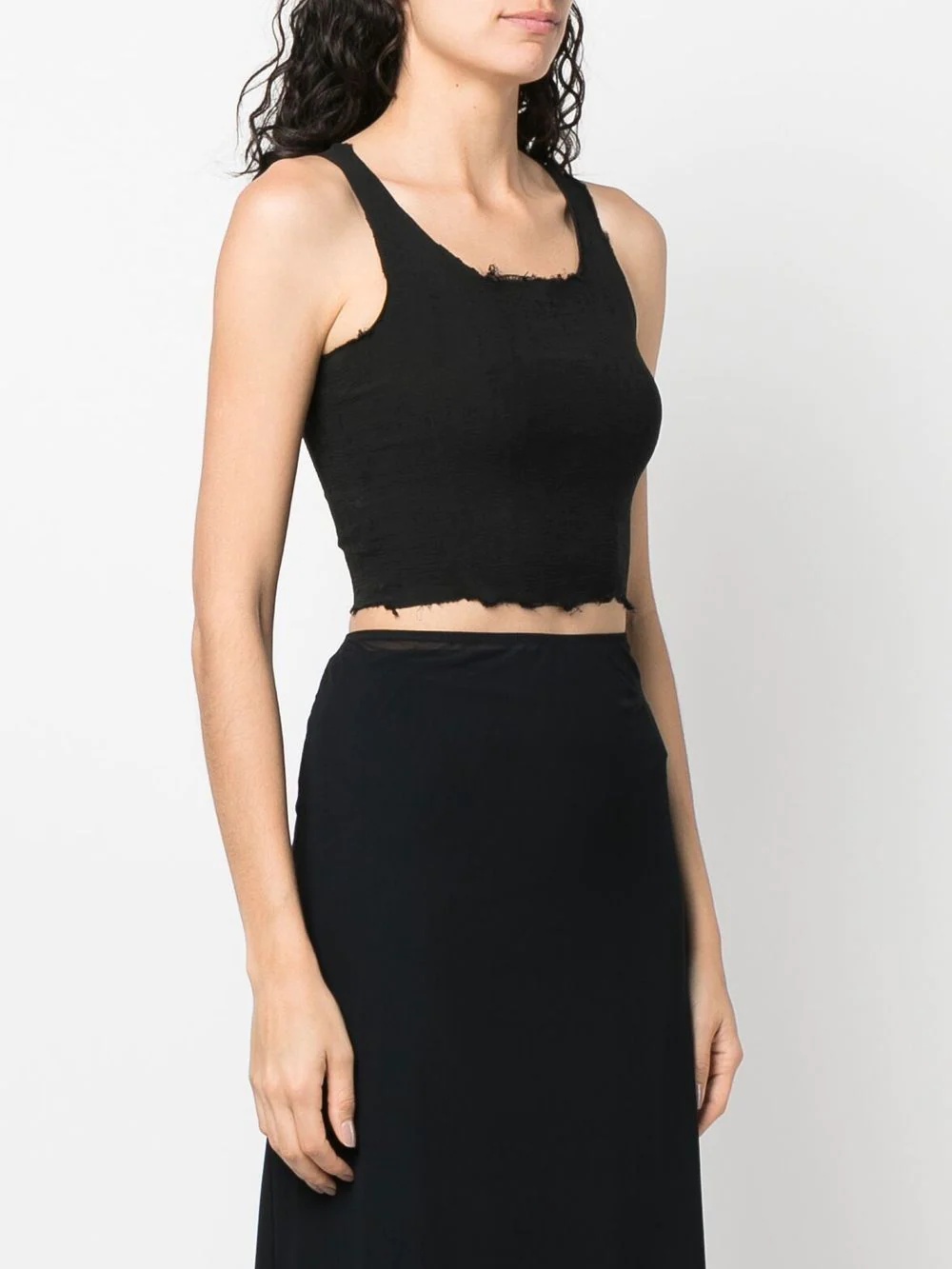 raw-edge cropped top - 3