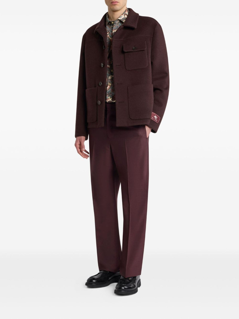 Etro logo cashmere shirt jacket outlook