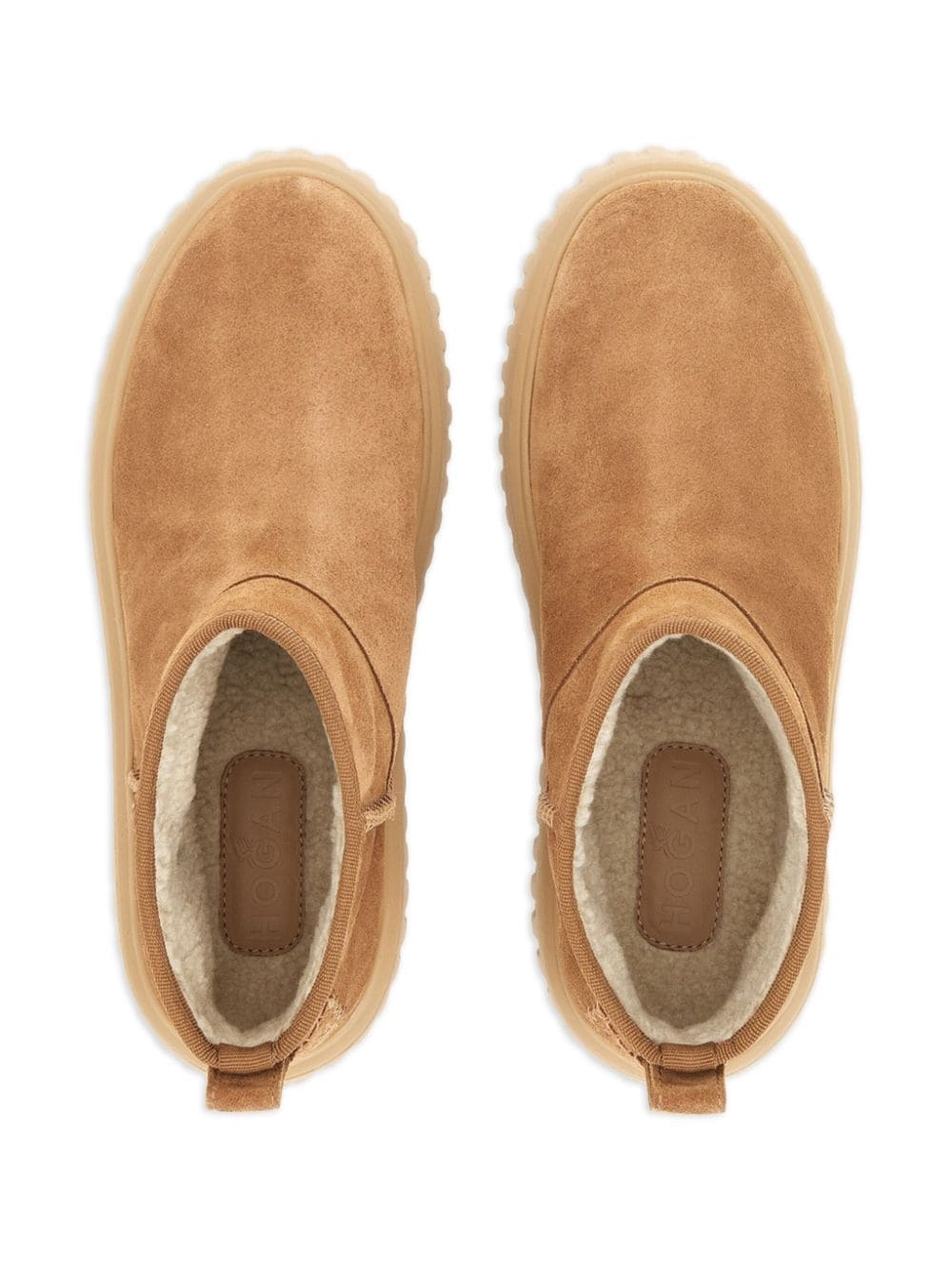 logo-patch suede boots - 4