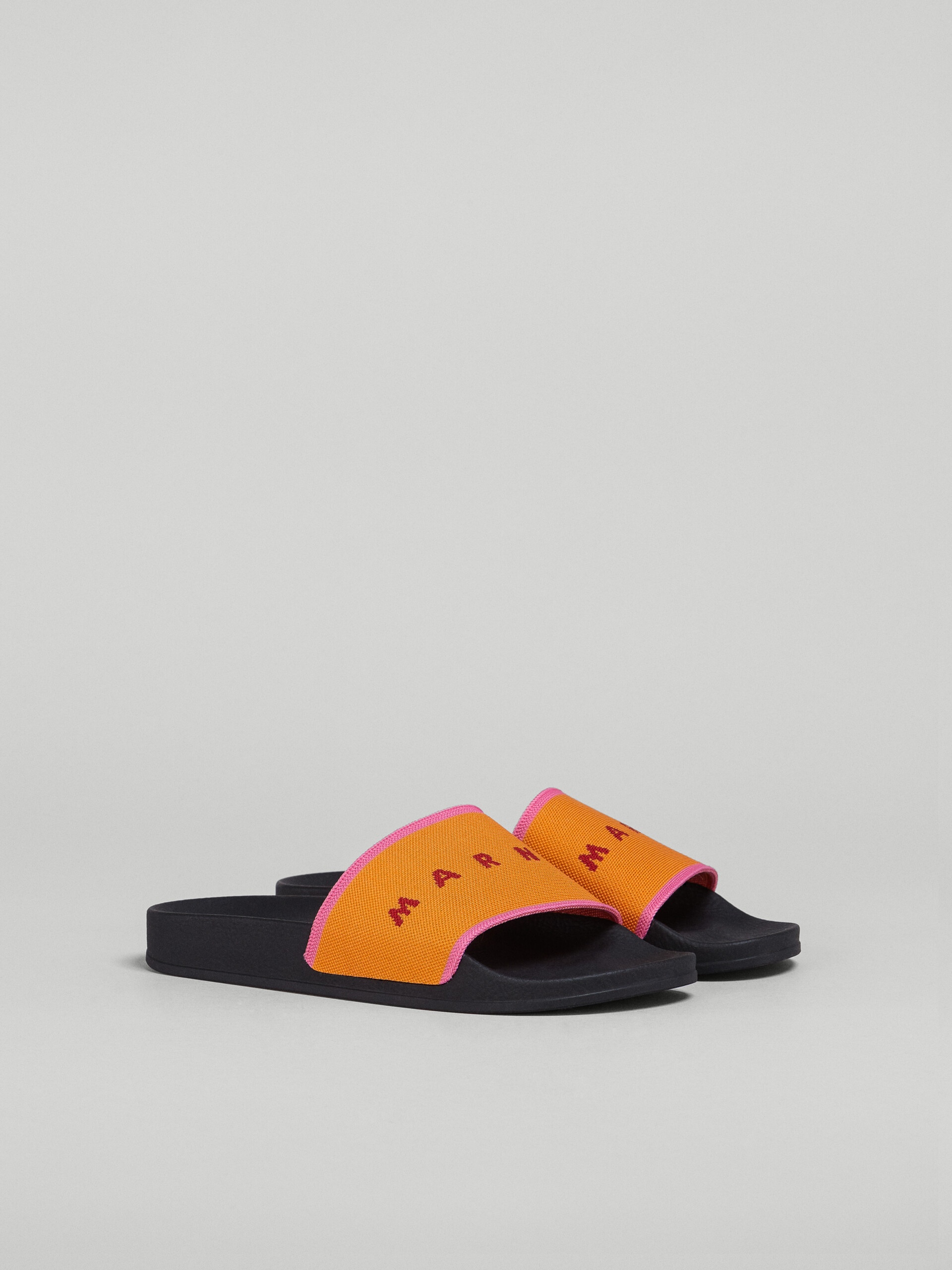 ORANGE AND PINK STRETCH LOGO JACQUARD SLIDE - 2