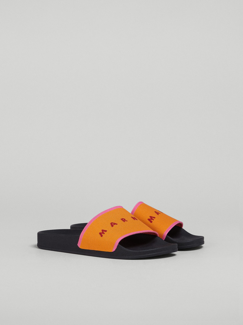 ORANGE AND PINK STRETCH LOGO JACQUARD SLIDE 2