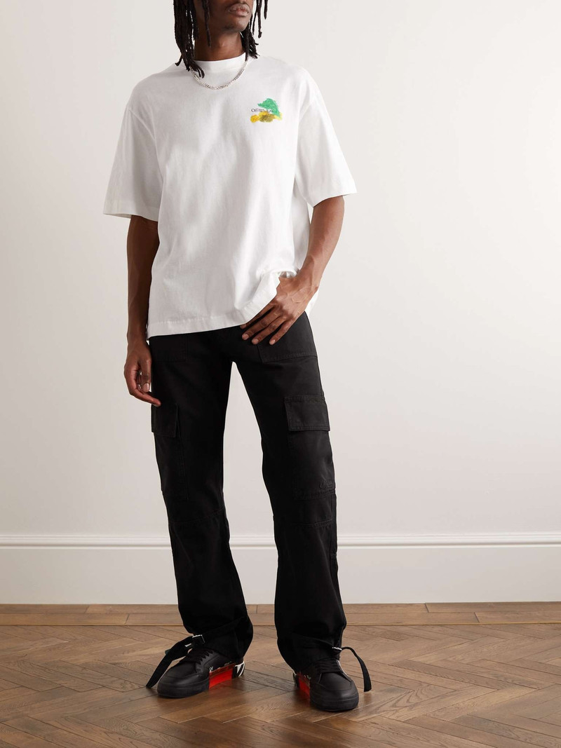 Off-White Wave Off Tapered Cotton-Canvas Cargo Trousers outlook