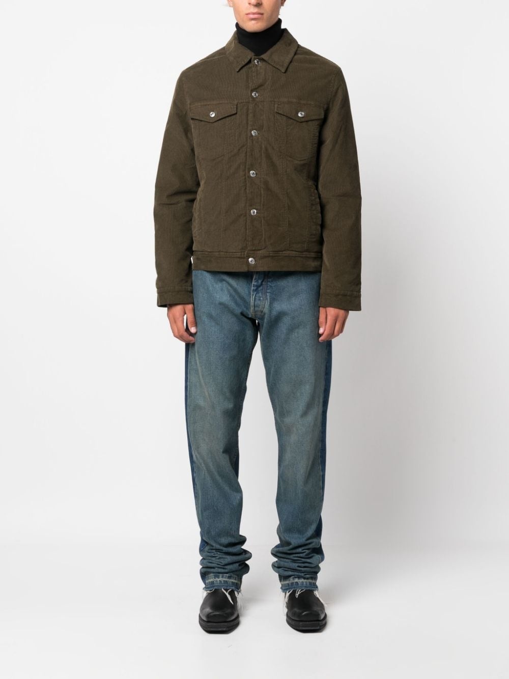logo-patch denim jacket - 2