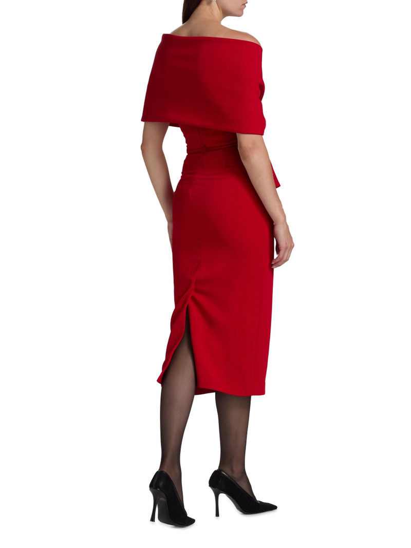 Women's Off-The-Shoulder Cocktail Dress - Red 5